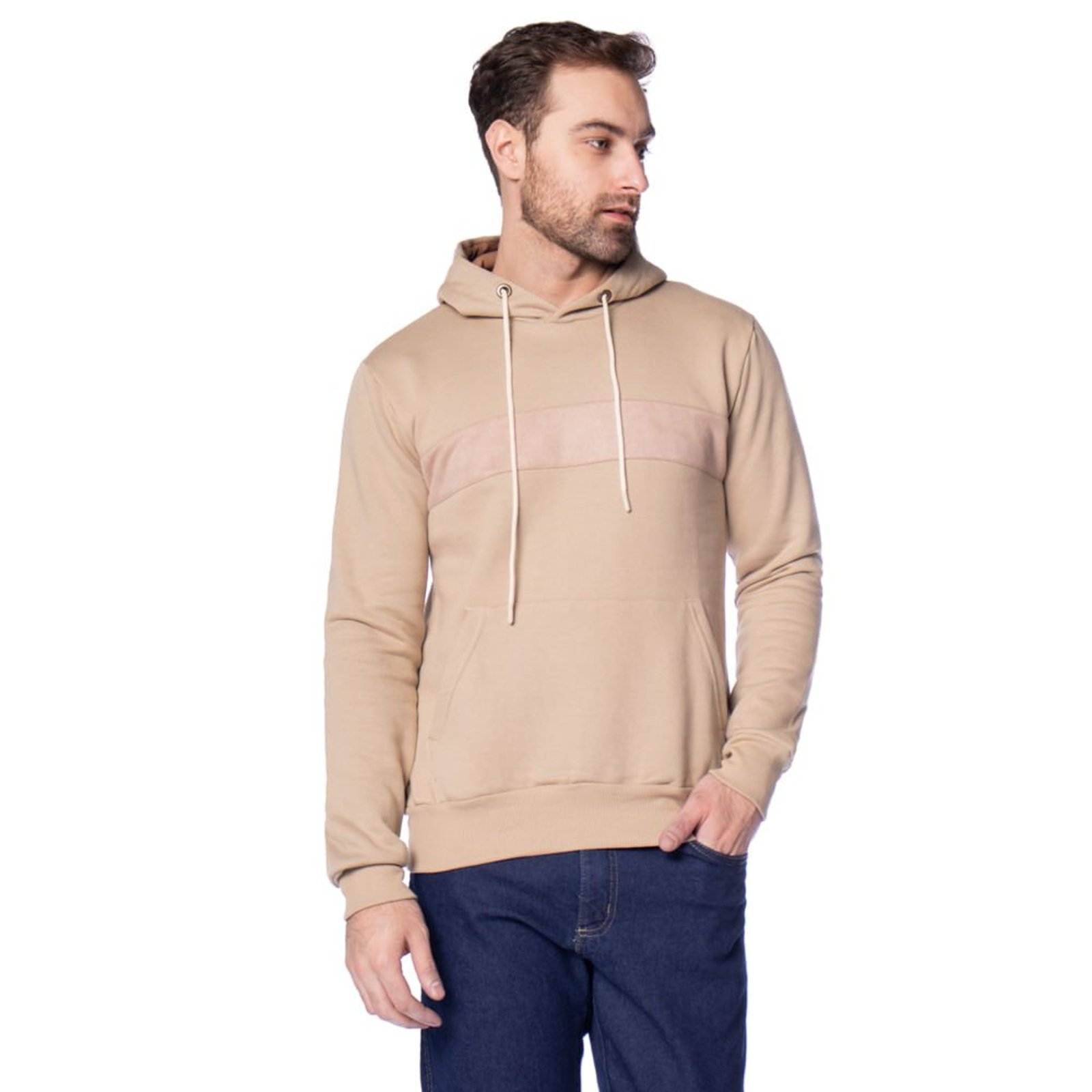 Moletom Masculino Dixie Capuz Bege/Rosé