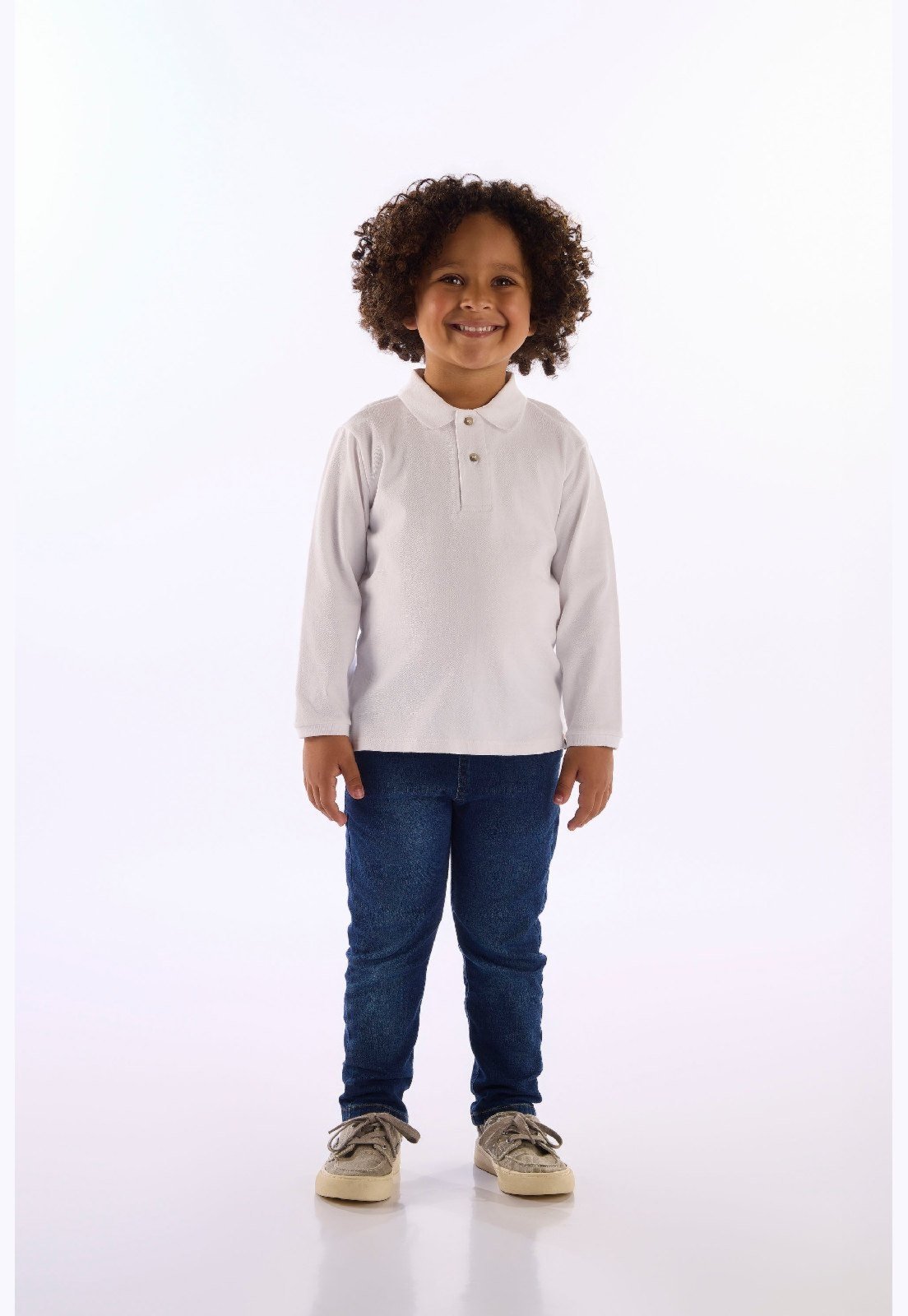 Infantil - Polo Para Menino Em Piquet Up Baby Branco
