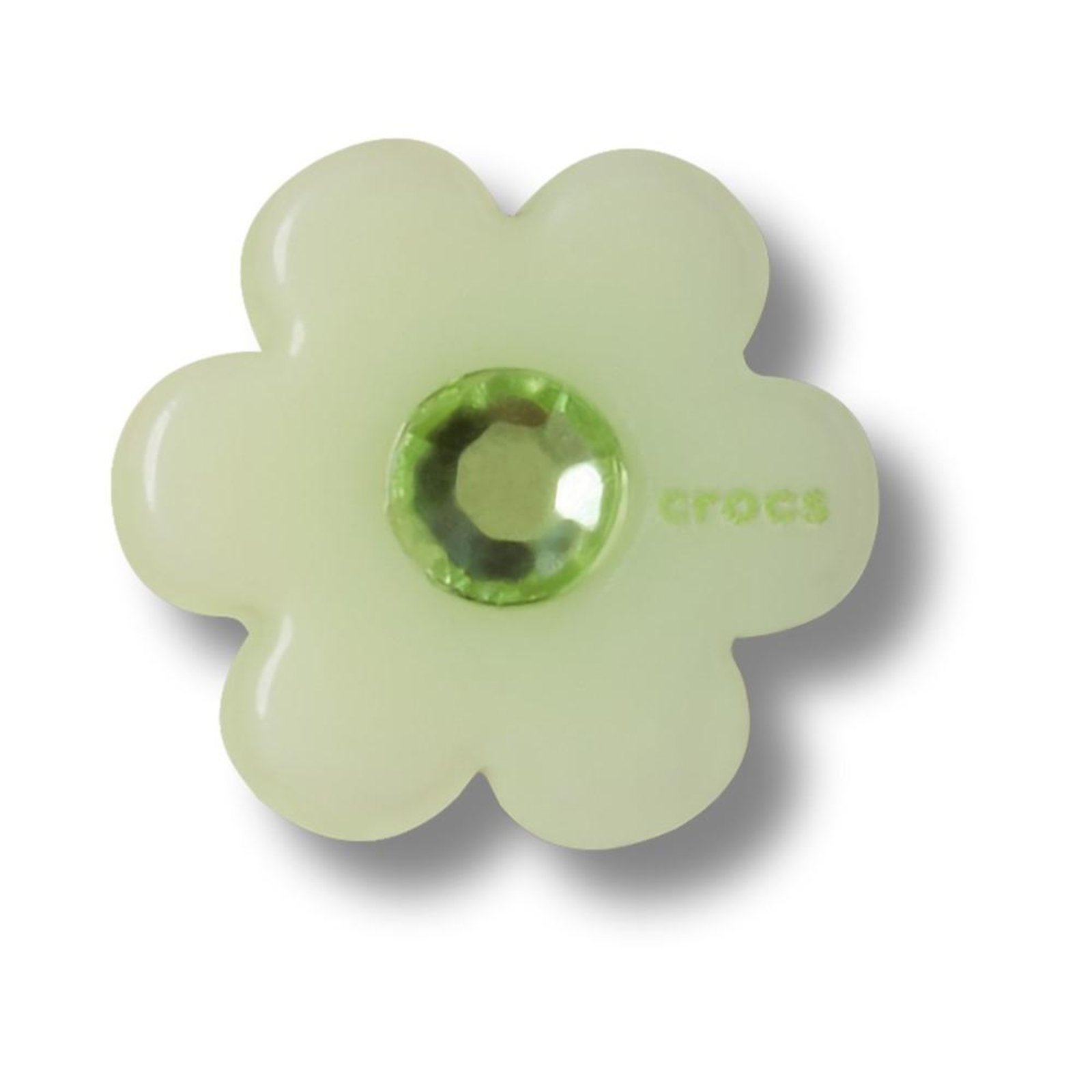 Vista 2 Infantil - Jibbitz™ Flor Verde com Pedra Branco Crocs branco verde