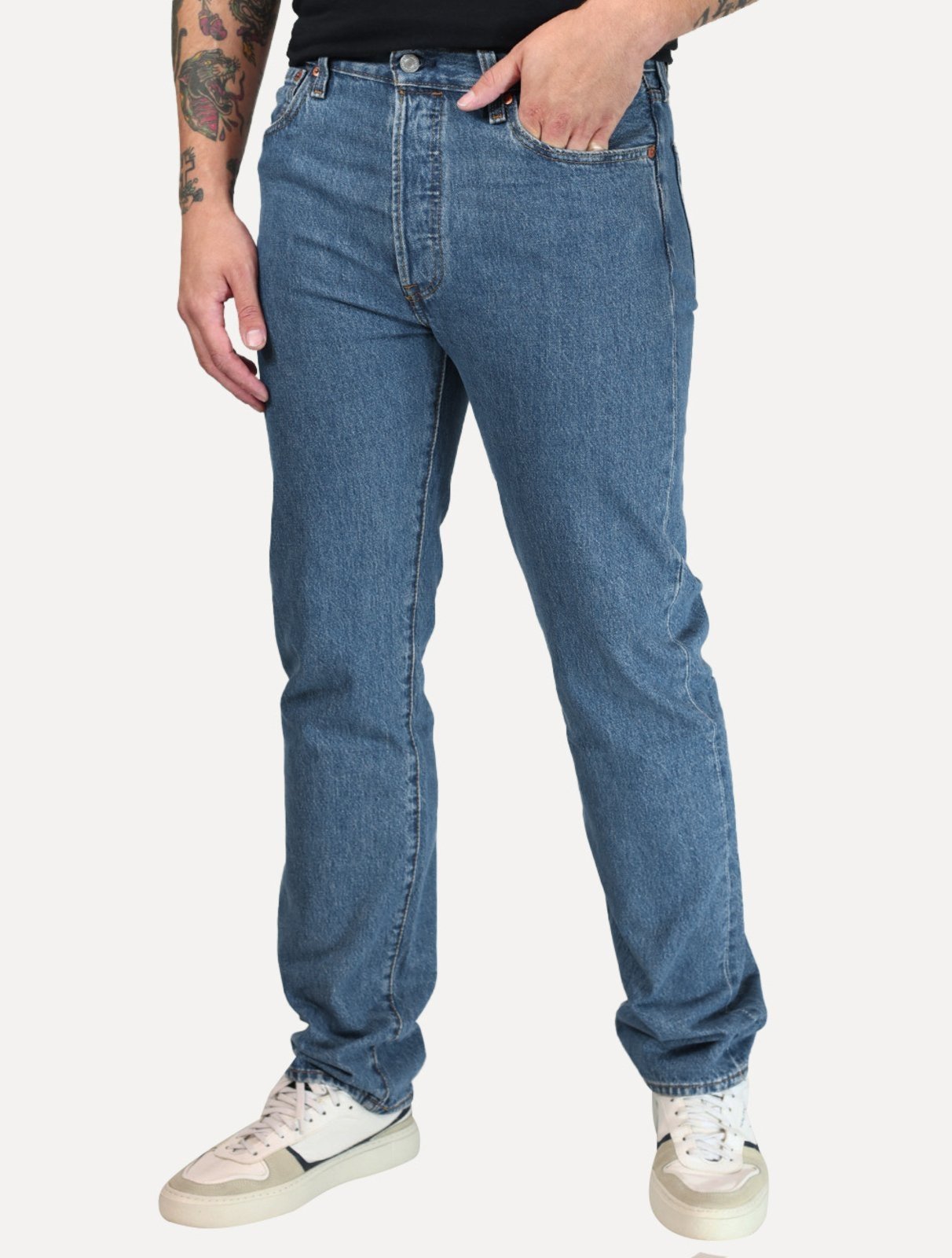 Calça Jeans Levis Masculina 501 Original Azul Médio