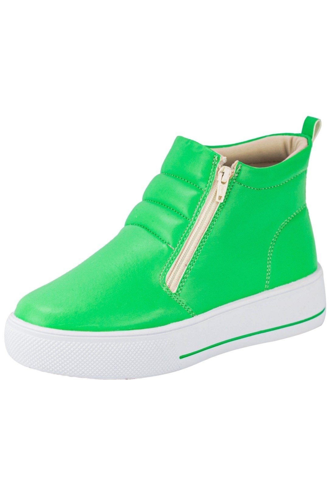 Vista 2 Tênis Casual Lumiss Cano Alto Botinha Plataforma Confortável verde LUMISS verde