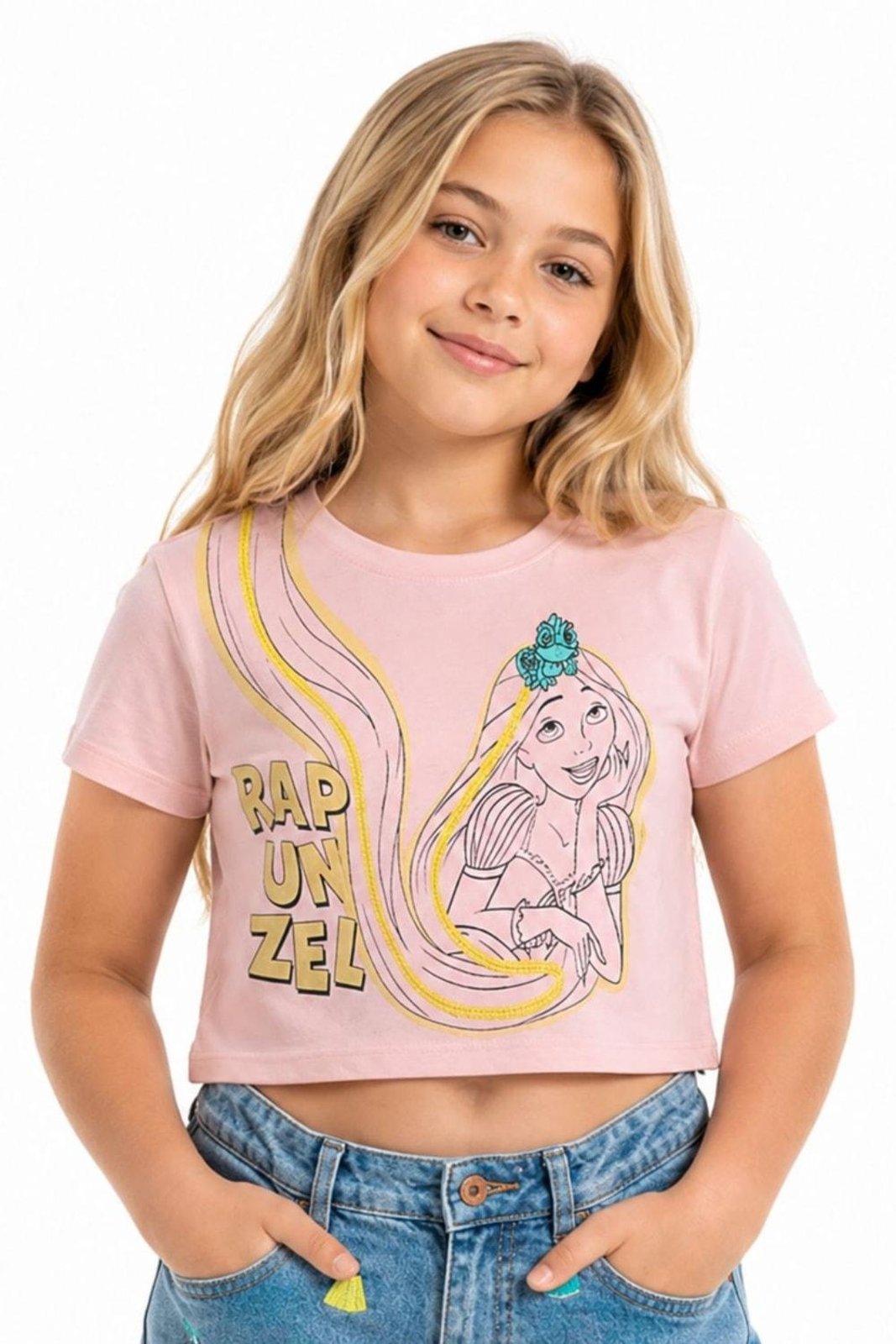 Infantil - Blusa Menina Princesa Disney Alphabeto Rosa Rosa