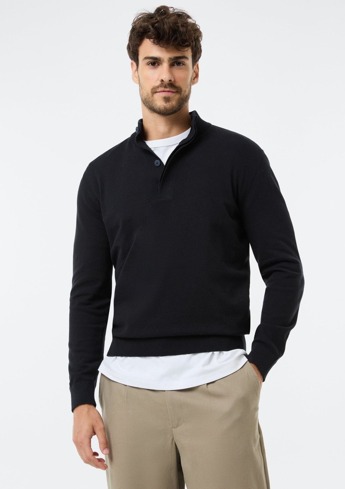 Blusão Masculino Gola Alta Em Tricô Hering