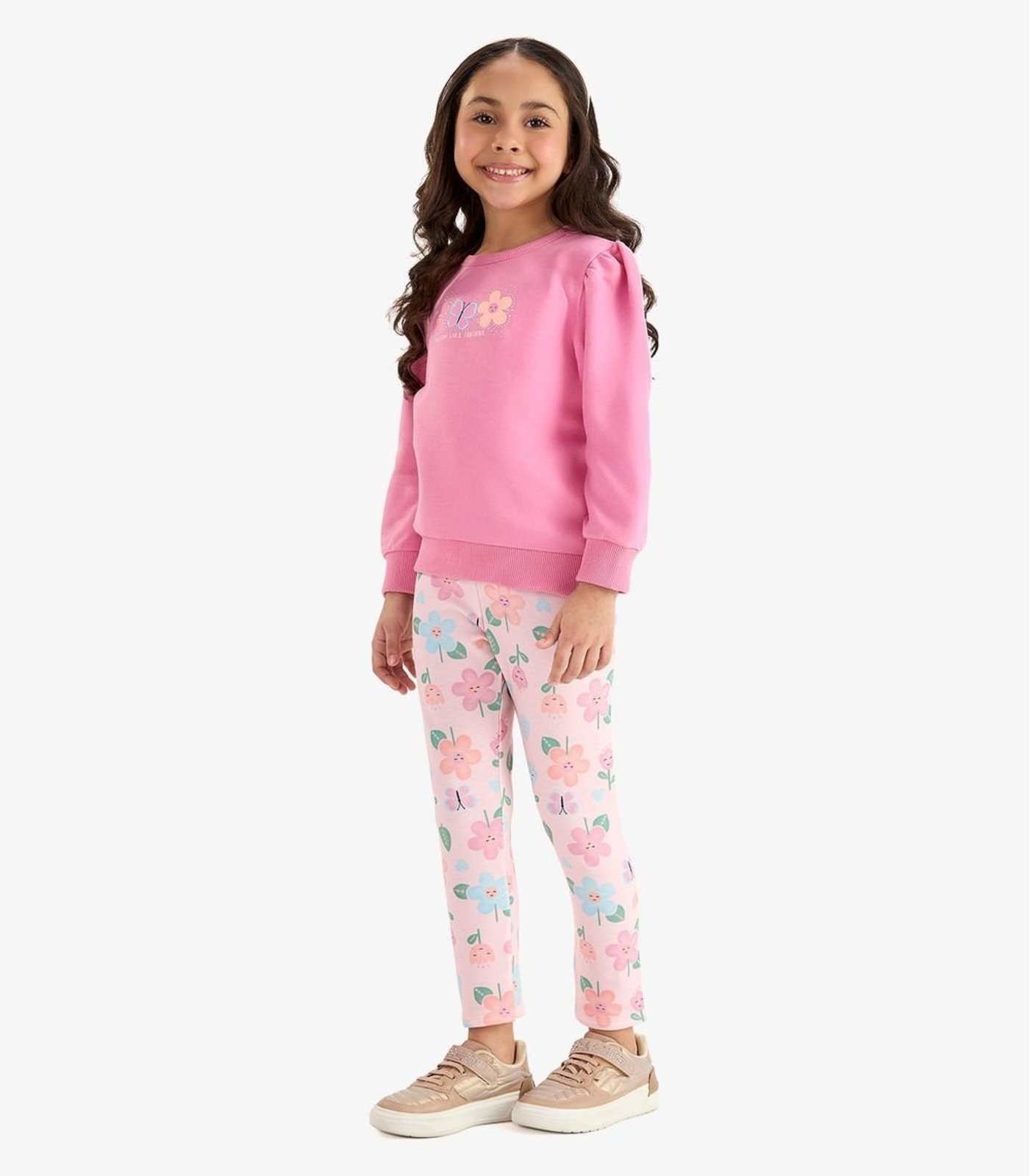 Infantil - Conjunto Moletom Blusão Com Calça Rovi Rosa