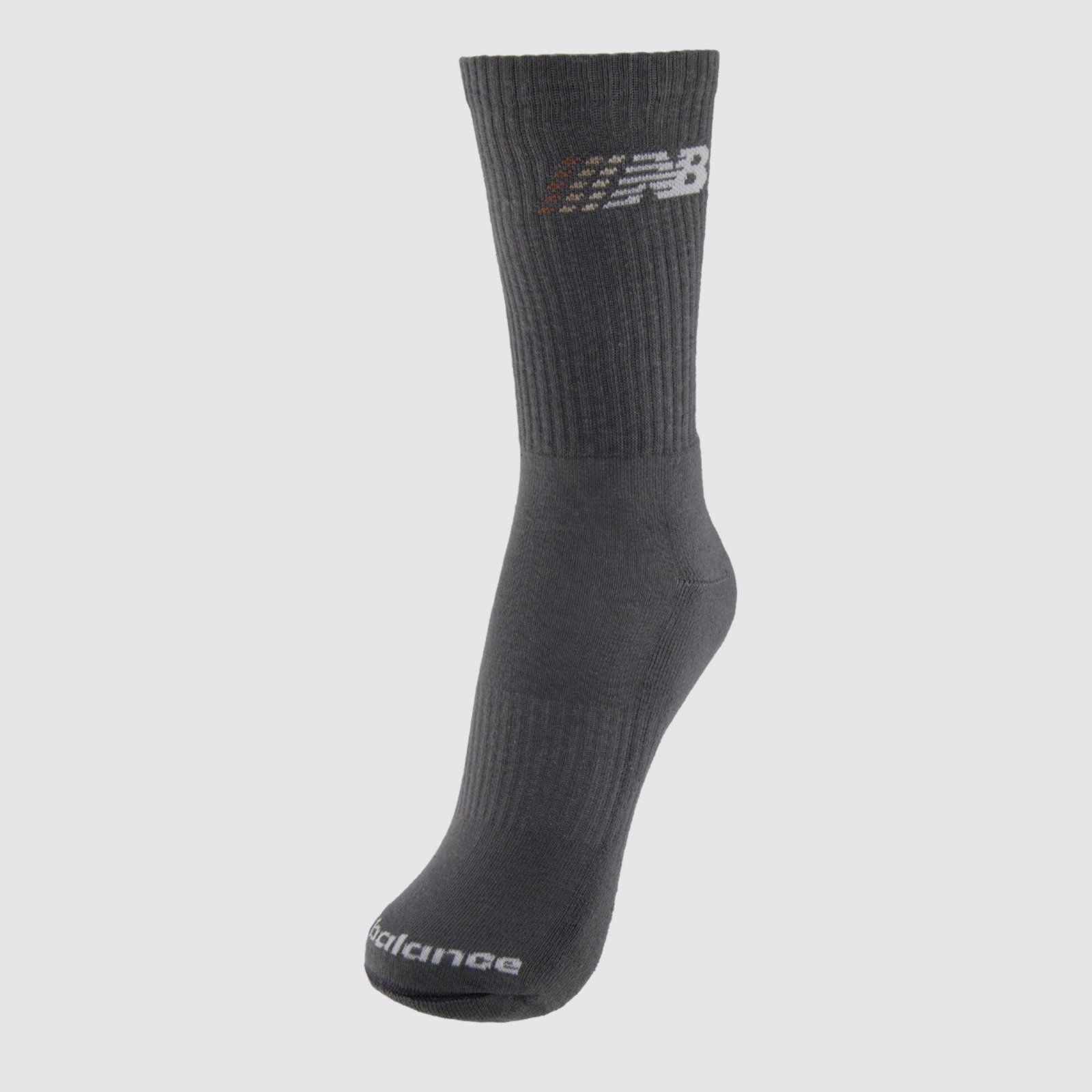 Meia New Balance Cano Alto Graphic Cinza e Branca