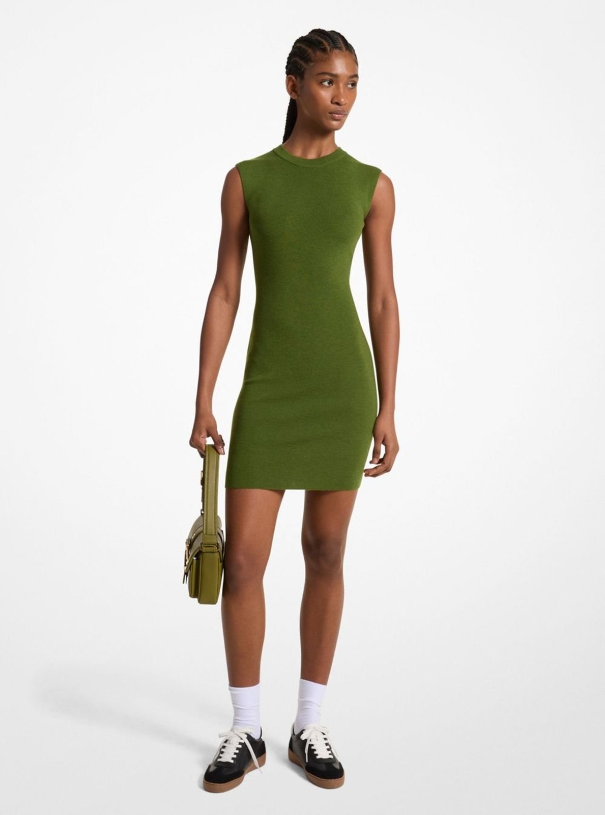 Vestido Canelado De Lã Merino Mt482de4vr340