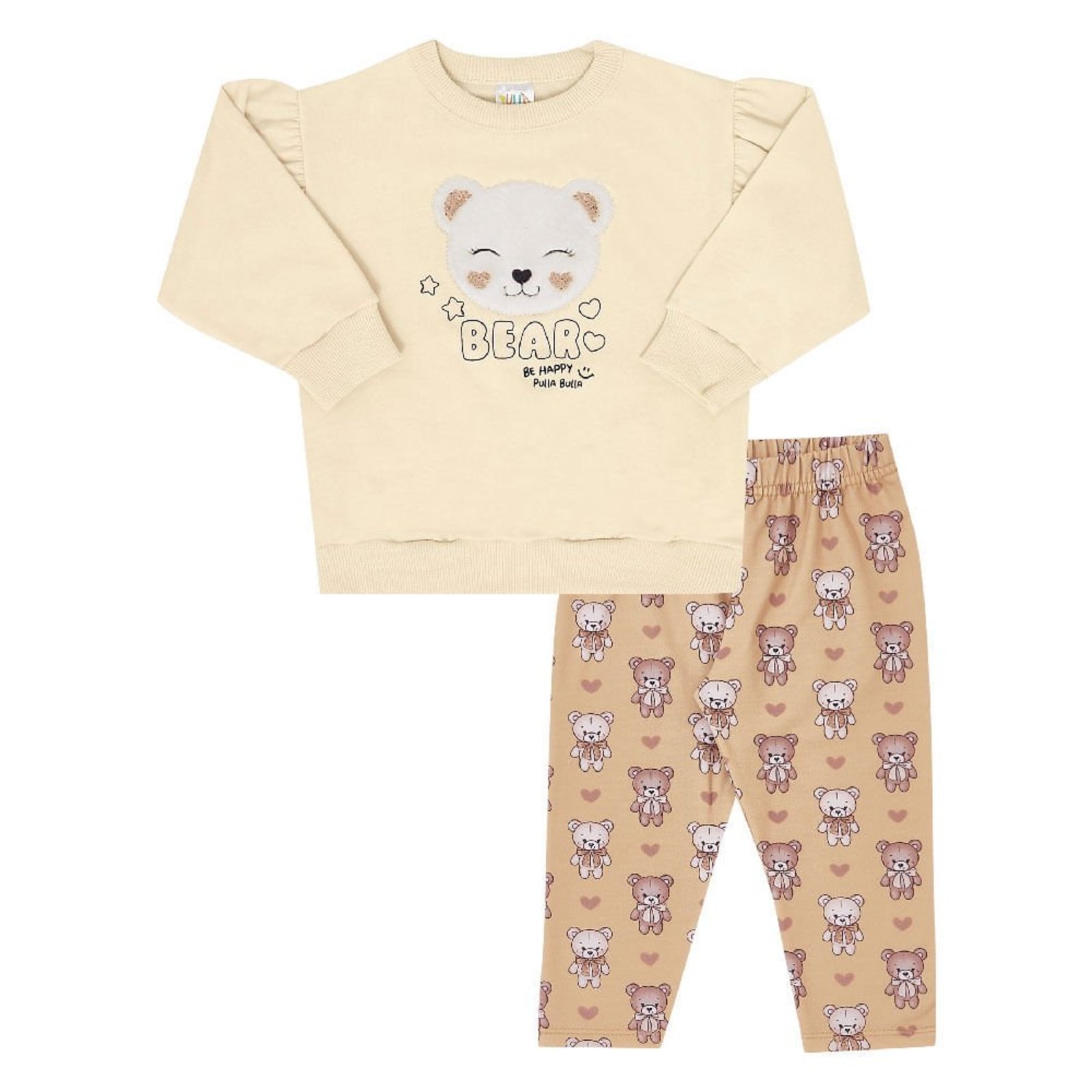 Infantil - Conjunto Menina - Creme - 49513-1255 Bege