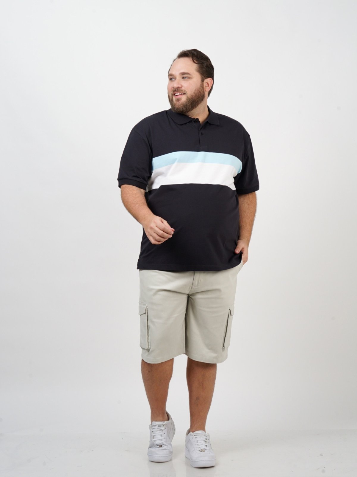 Vista 2 Polo SH Fashion Masculino Preta Confortável Para Dia a Dia preto SH FASHION preto
