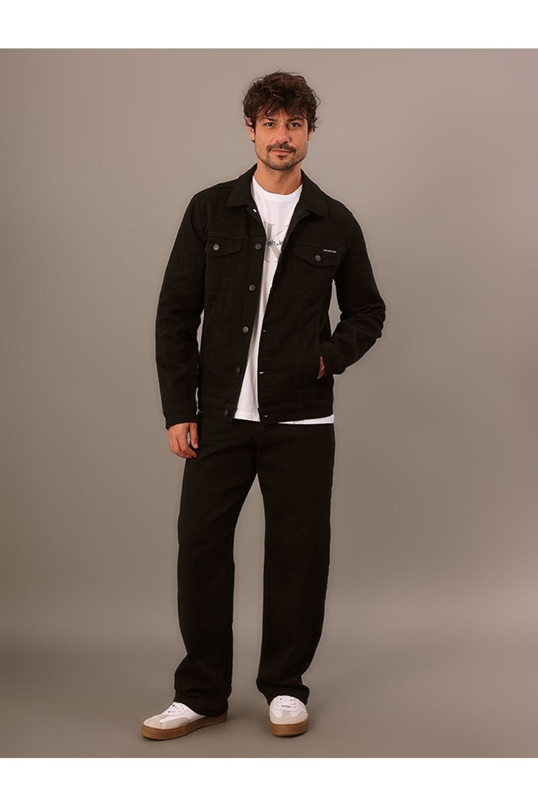 Jaqueta Masculina Trucker Infinite Black Calvin Klein - Preto Calvin Klein Jeans