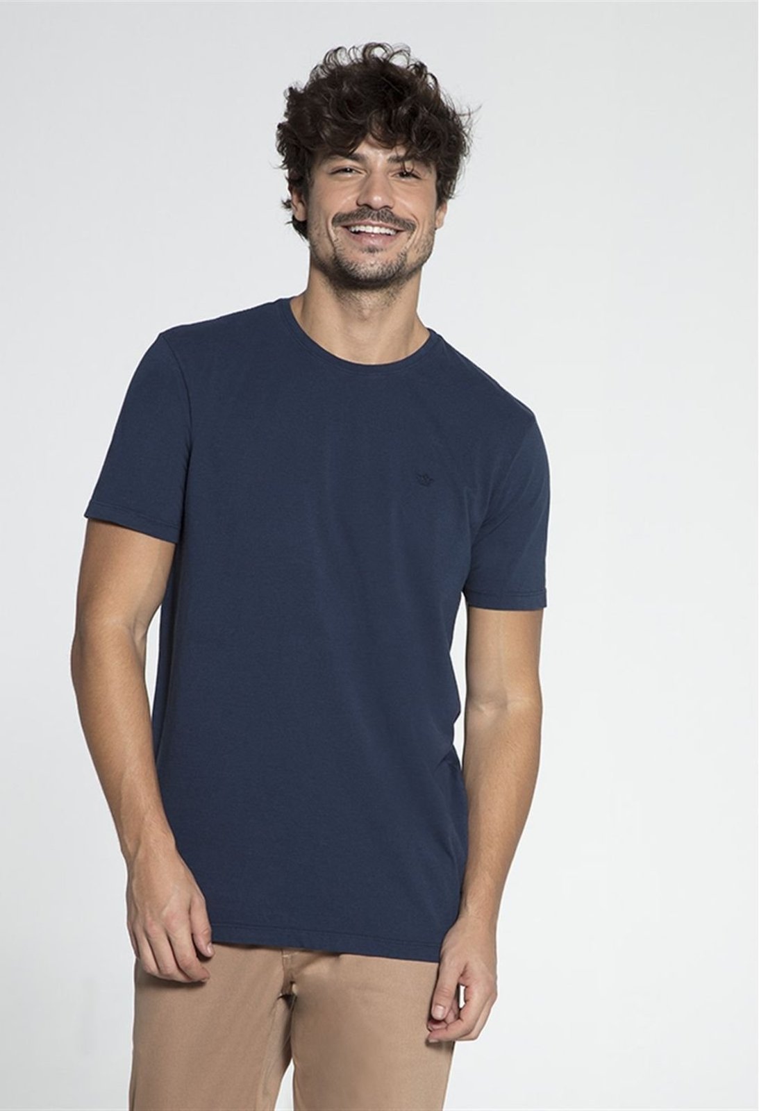 Camiseta Manga Curta Docthos Slim Meia Malha Tinturada Camiseta Manga Curta Docthos Slim Meia Malha Tinturada 007 Marinho Pp