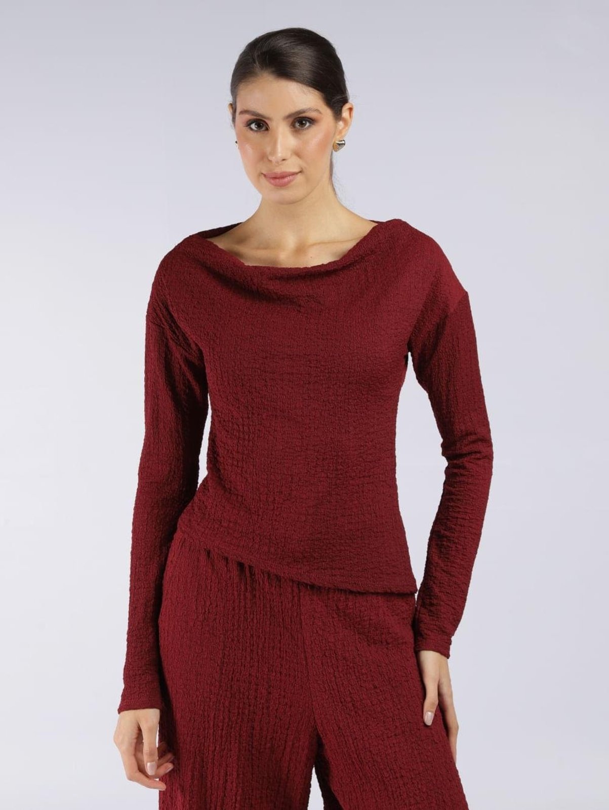 Blusa Malha Burbujas Autentique Feminina VINHO