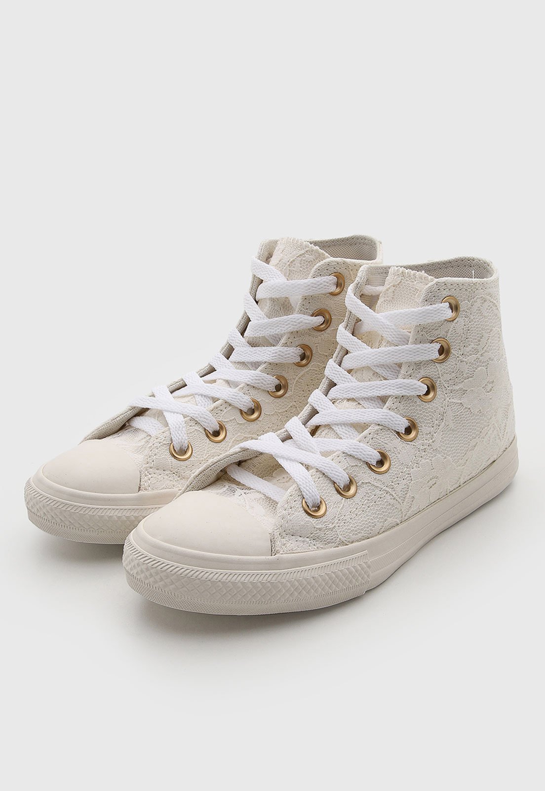 Infantil - Tênis Converse Cano Médio Detalhe Rendado Branco