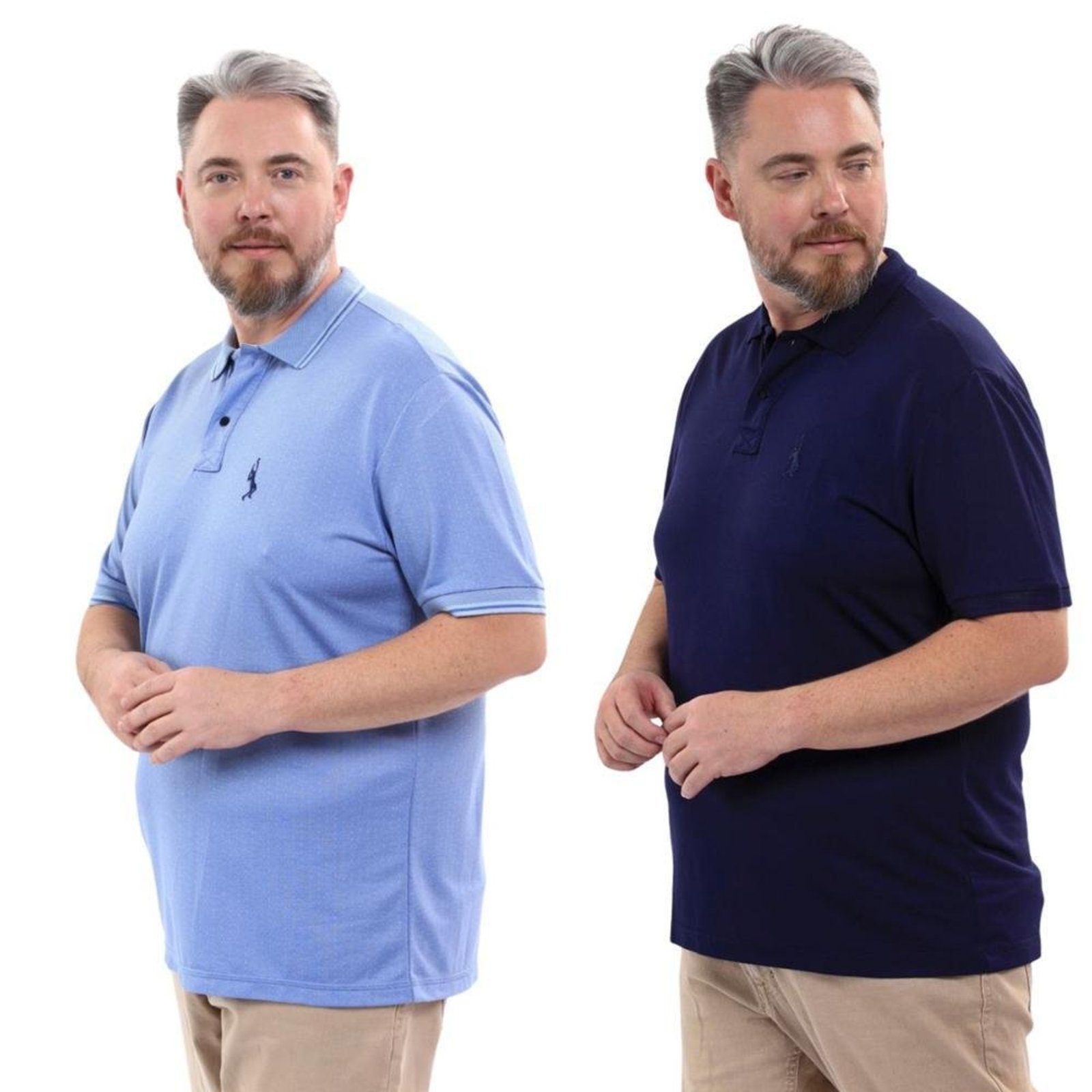 Kit 2 Camisa Polo Masculina Plus Size Piquet Viscose Dry