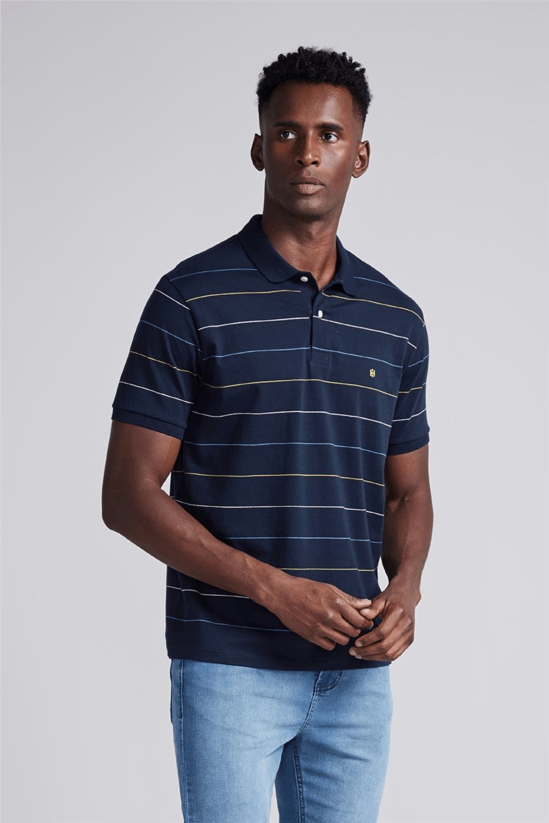 HIGHSTIL Camisa Polo Malha Comfort – Azul Marinho