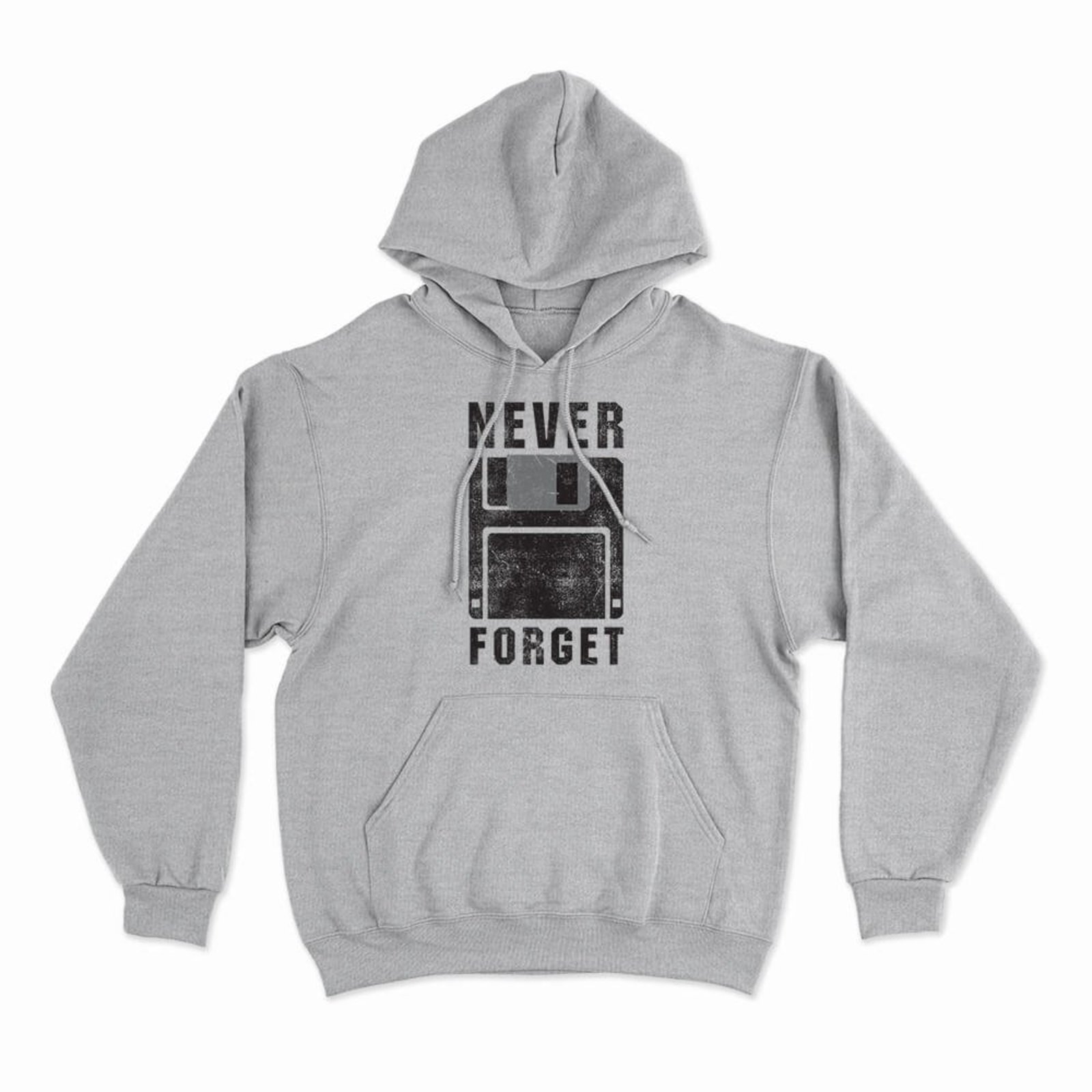 Moletom Com Capuz Never Forget - Mescla Cinza - Casual - Studio Geek