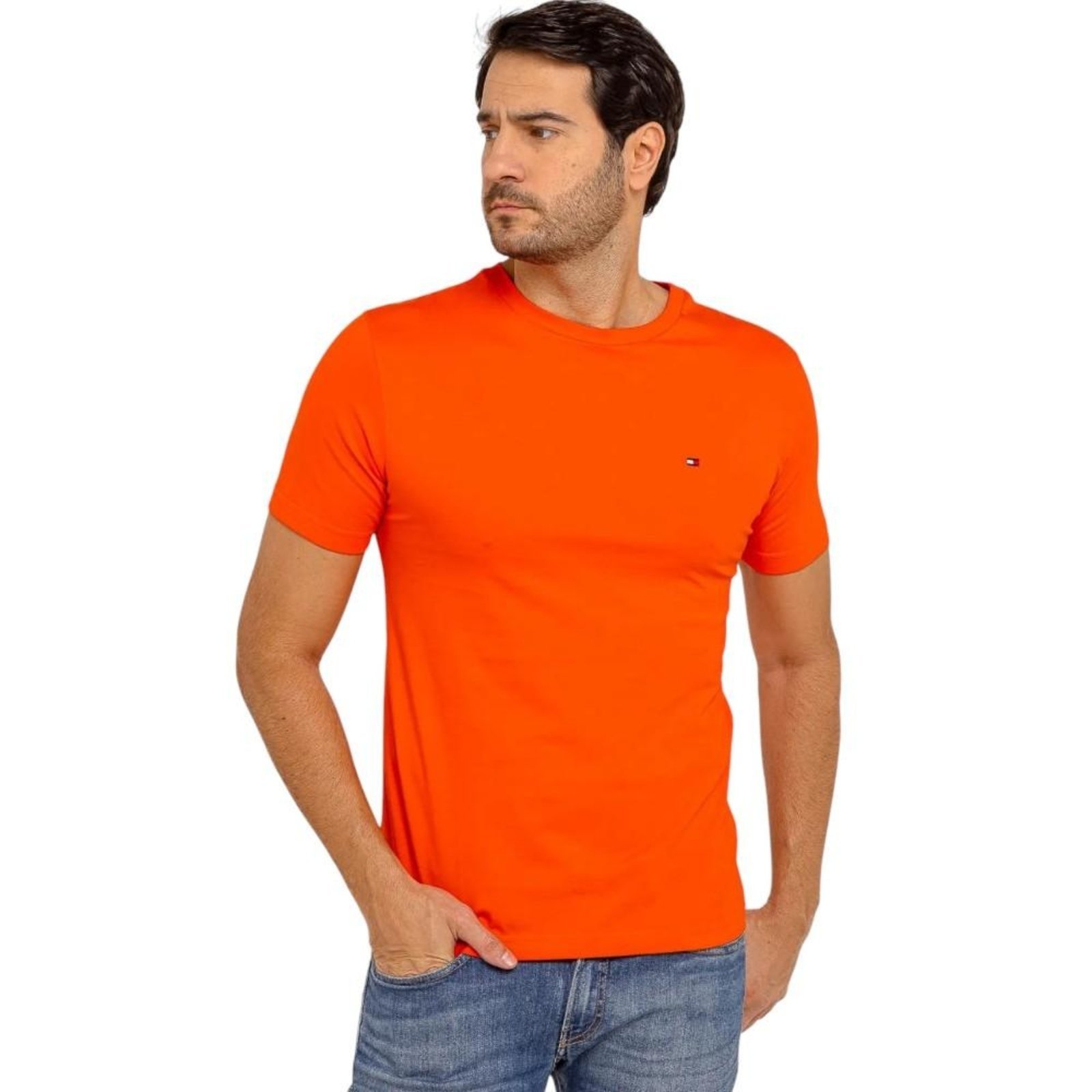 Vista 2 Camiseta Tommy Hilfiger Ess Seasonal Reg Fit Solid laranja Tommy Hilfiger laranja