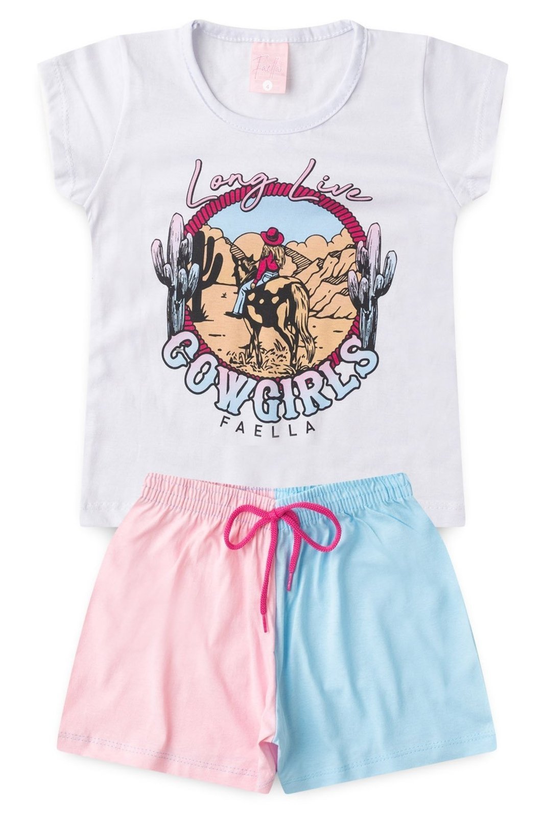 Infantil – Conjunto Verão Feminino Long Live Branco – Mega