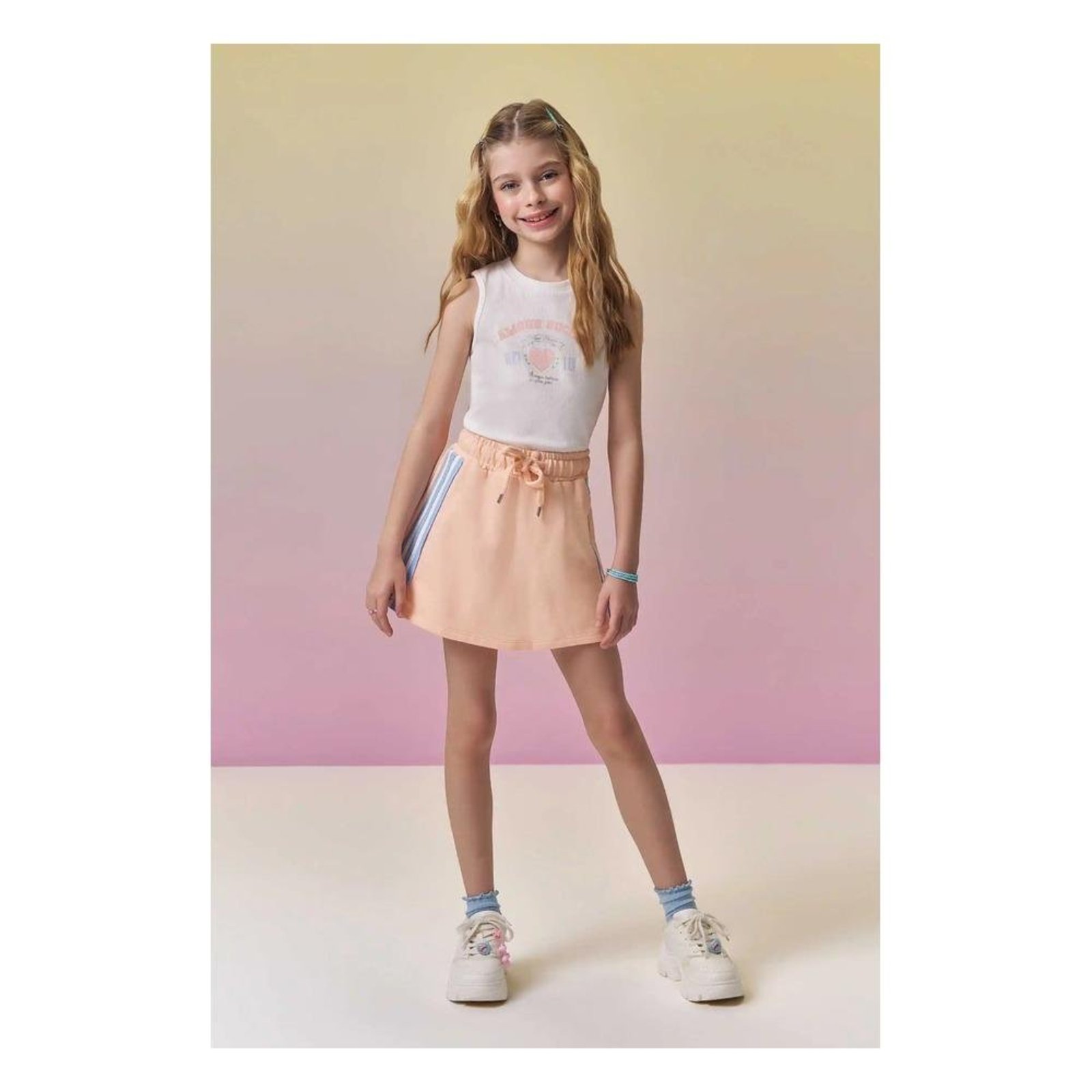 Infantil - Conjunto Menina Estampado Shorts Vic&Vicky 10 Unico