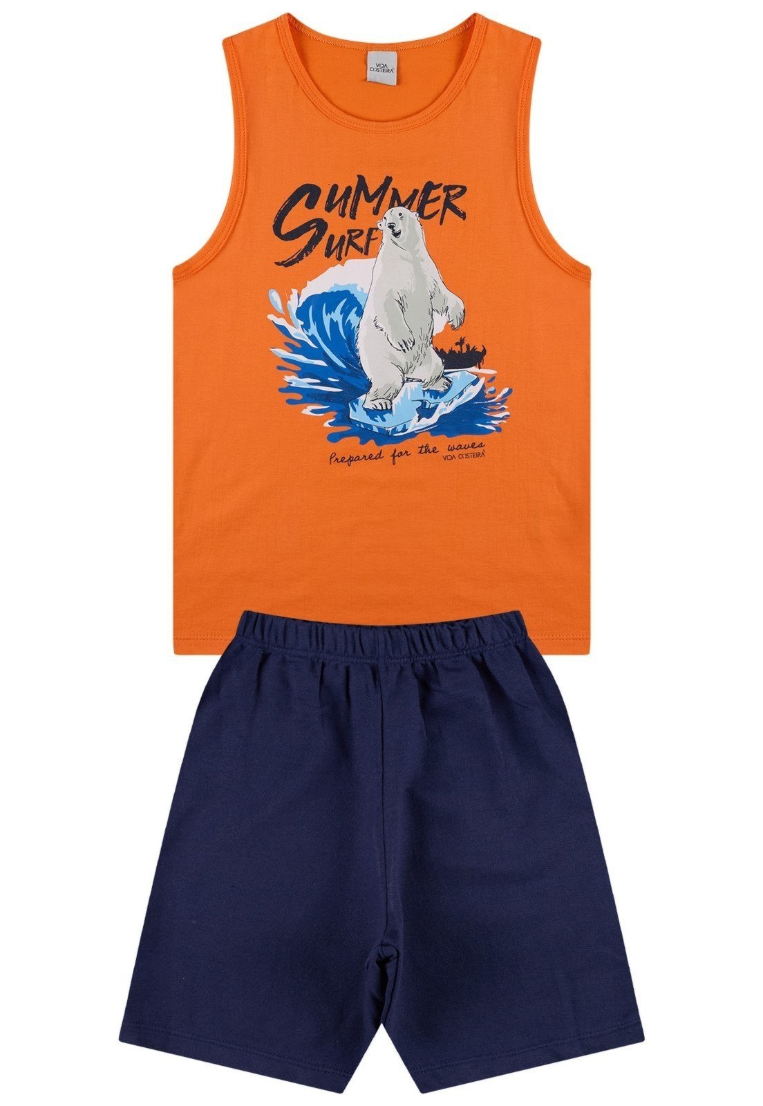 Vista 3 Infantil - Conjunto Regata Summer Surf VIDA COSTEIRA laranja VIDA COSTEIRA laranja