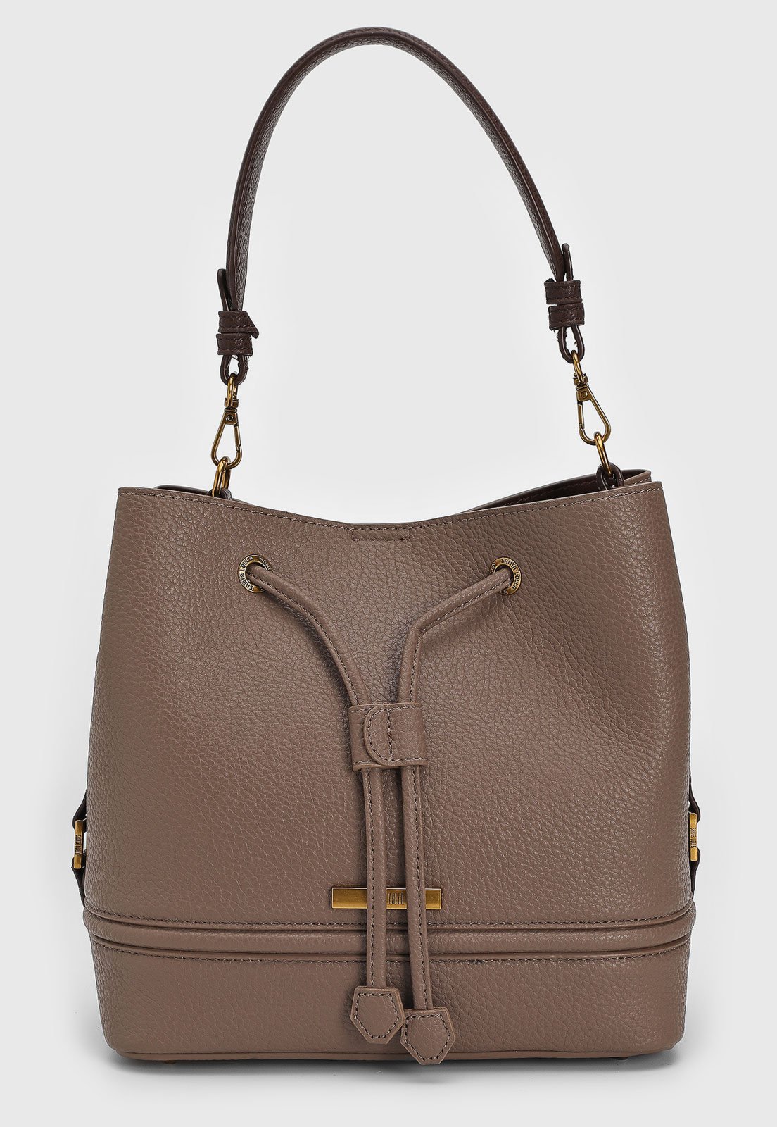 Bolsa Feminina Santa Lolla Média Texturizada Marrom Taupe