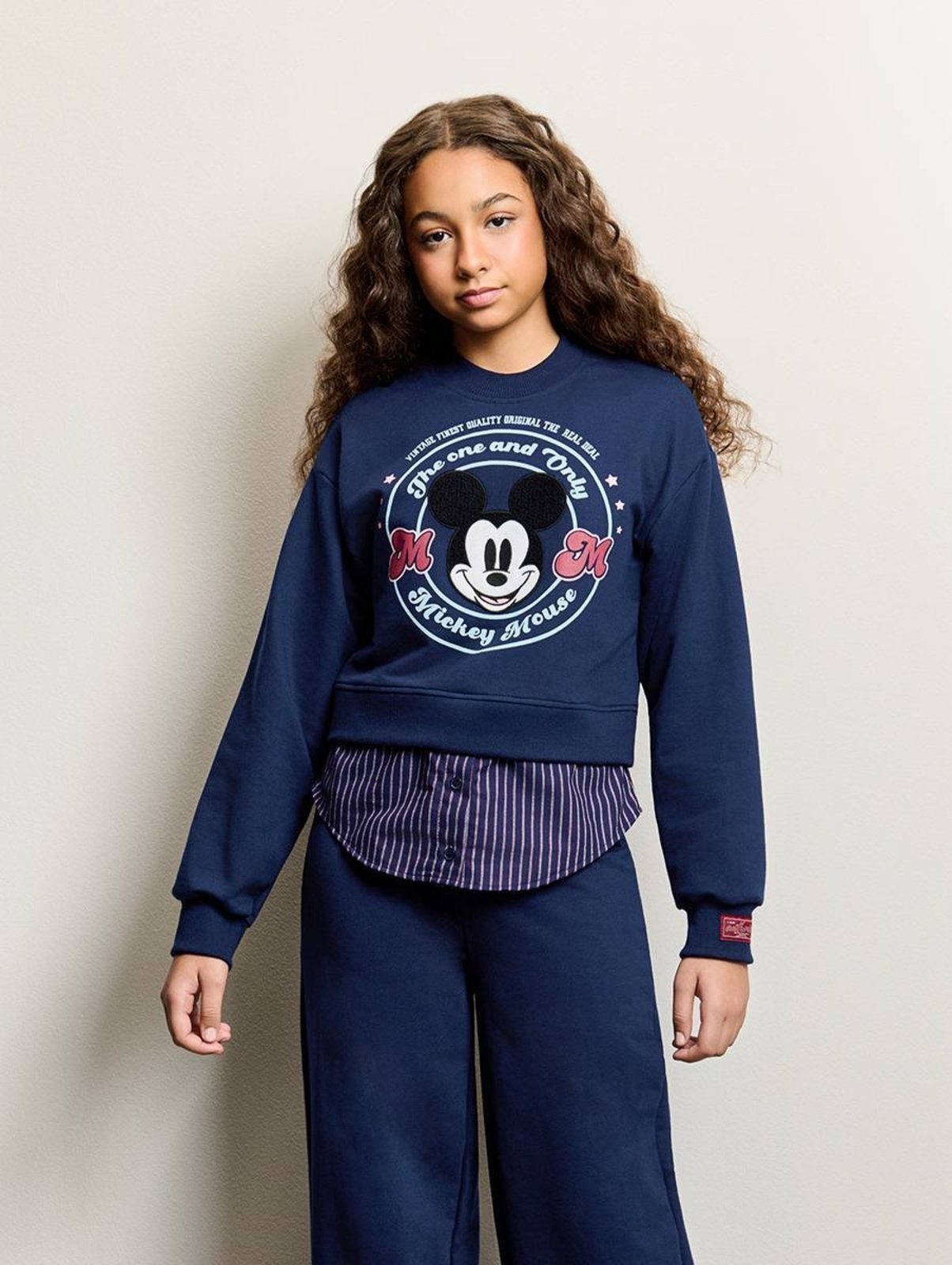 Infantil - Casaco Feminino Authoria do Mickey com Barra Listrada