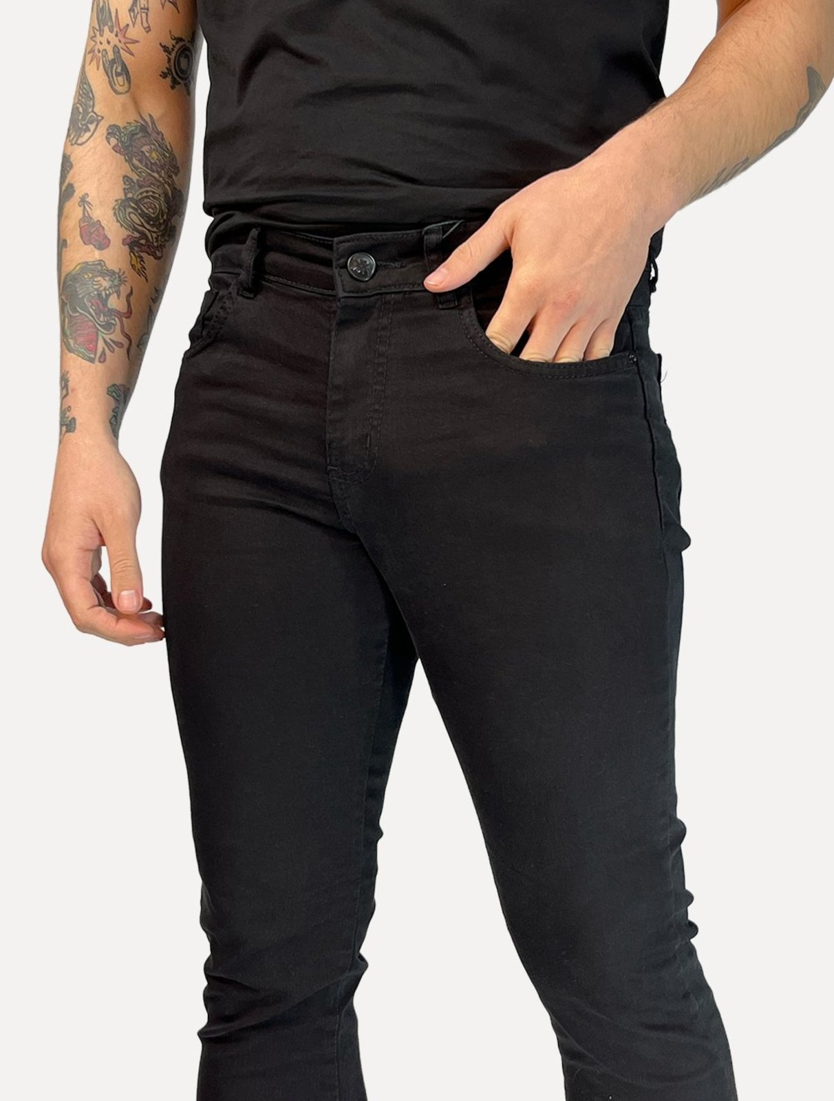 Calça Dixen Masculina Sarja Slim Tbt Preta