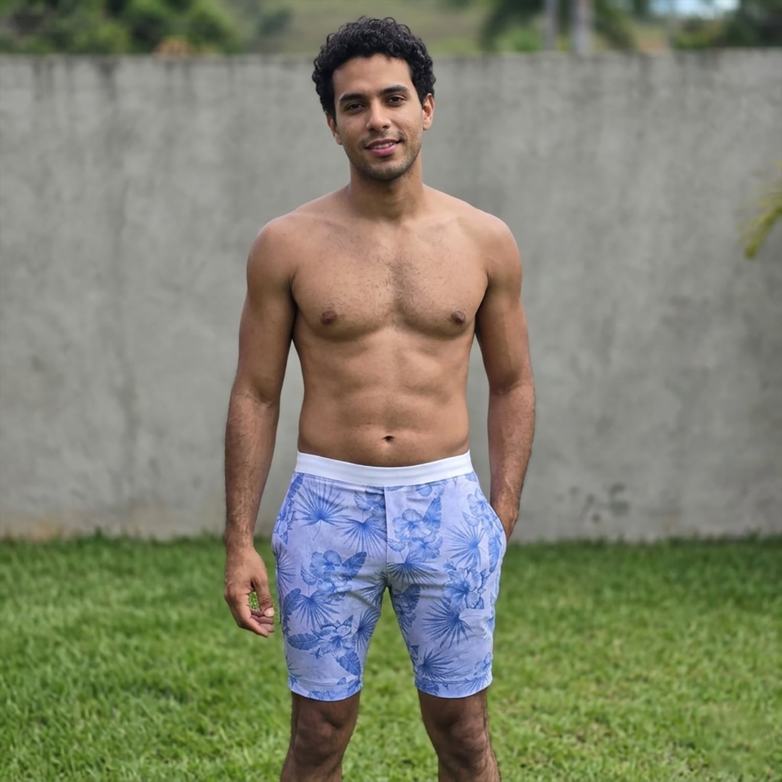 Bermuda & Sunga shorts Grigo Collection Bolso Reto Blue Surfer