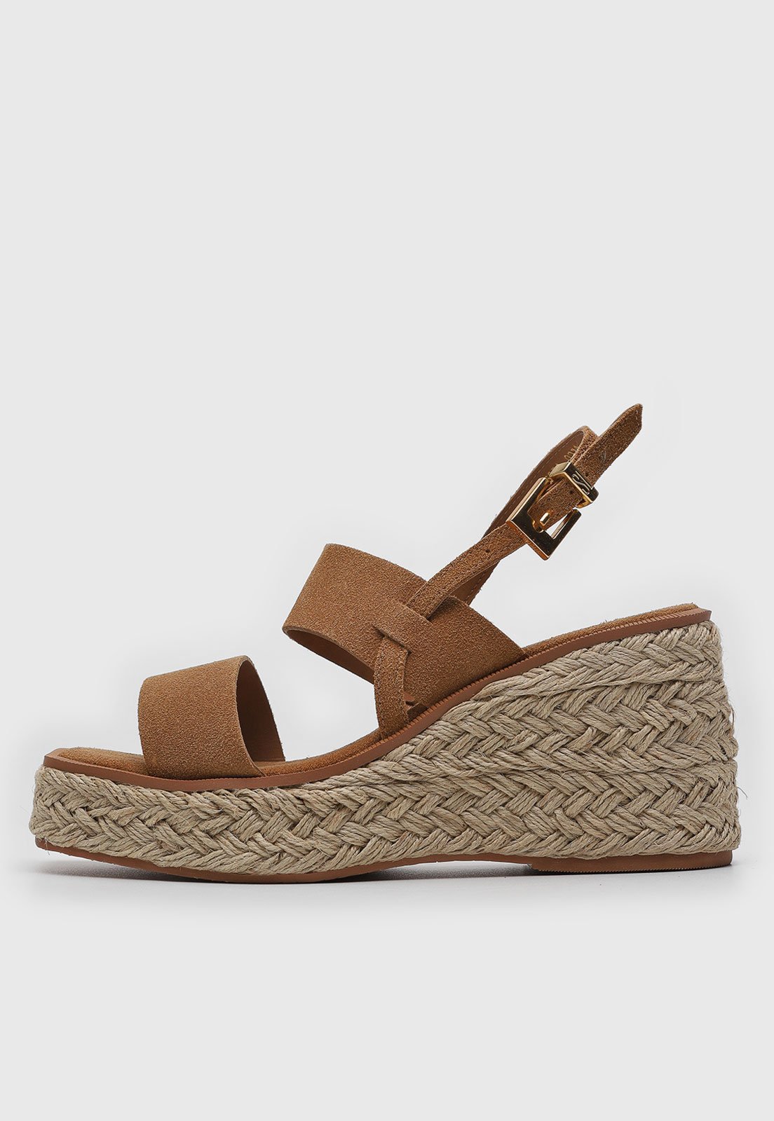 Sandália Feminina Santa Lolla Anabela Corda Caramelo