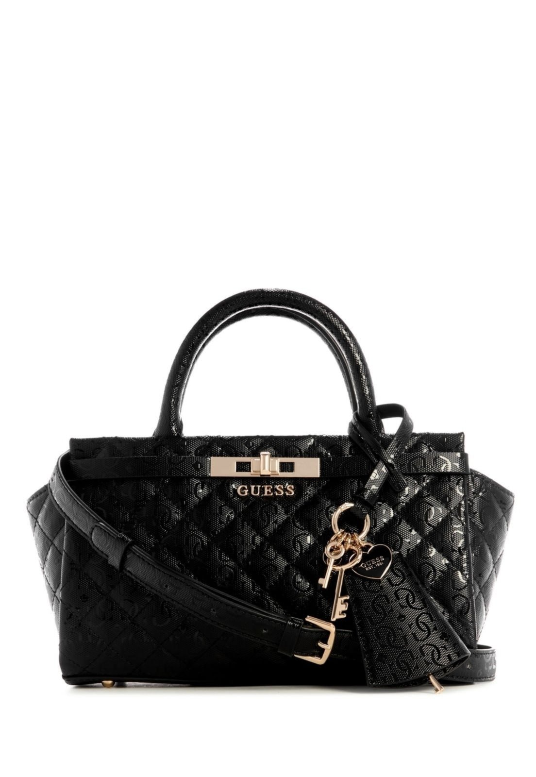Vista 2 Bolsa Guess Idra Small Satchel preto preto