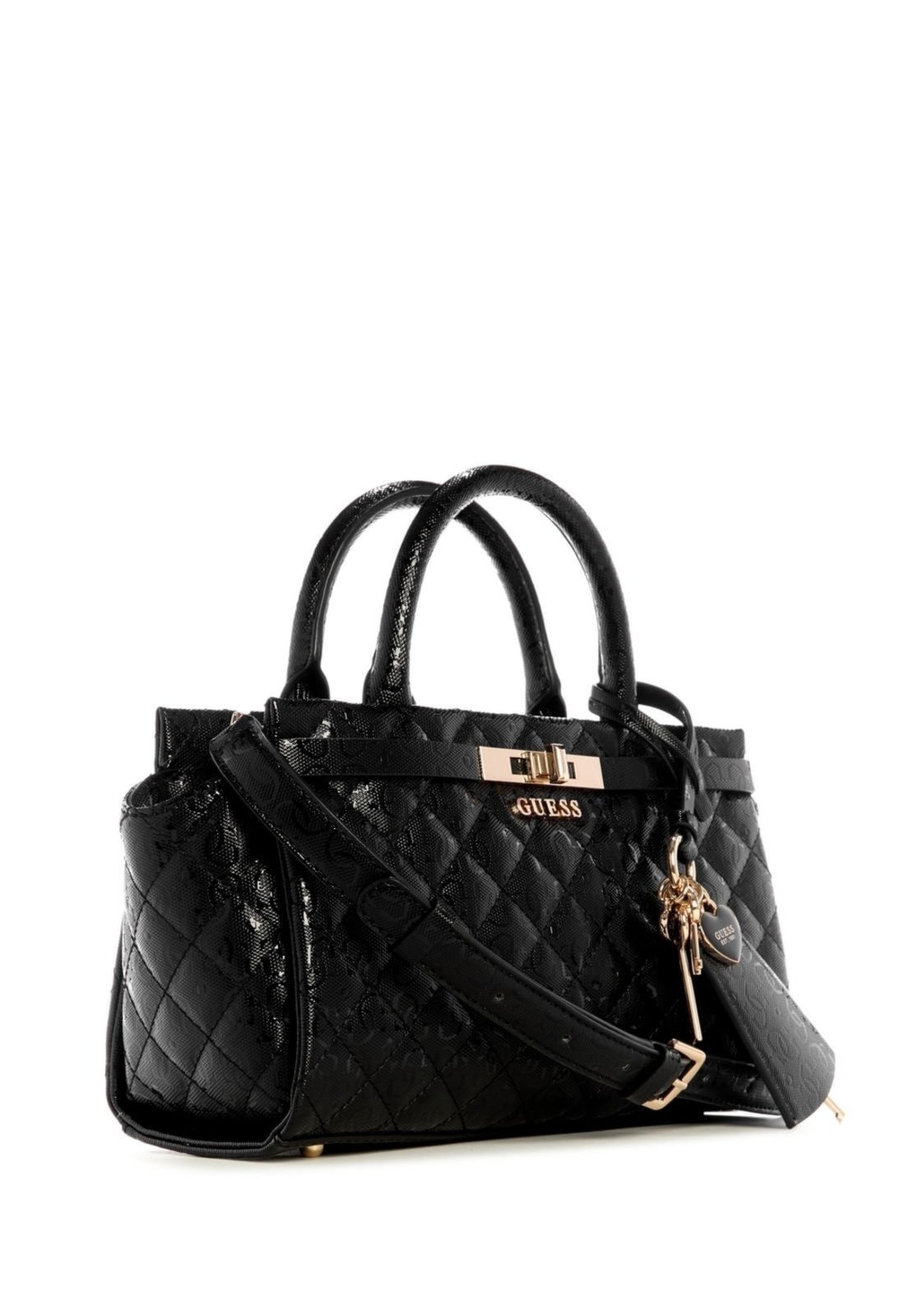 Vista 3 Bolsa Guess Idra Small Satchel preto preto