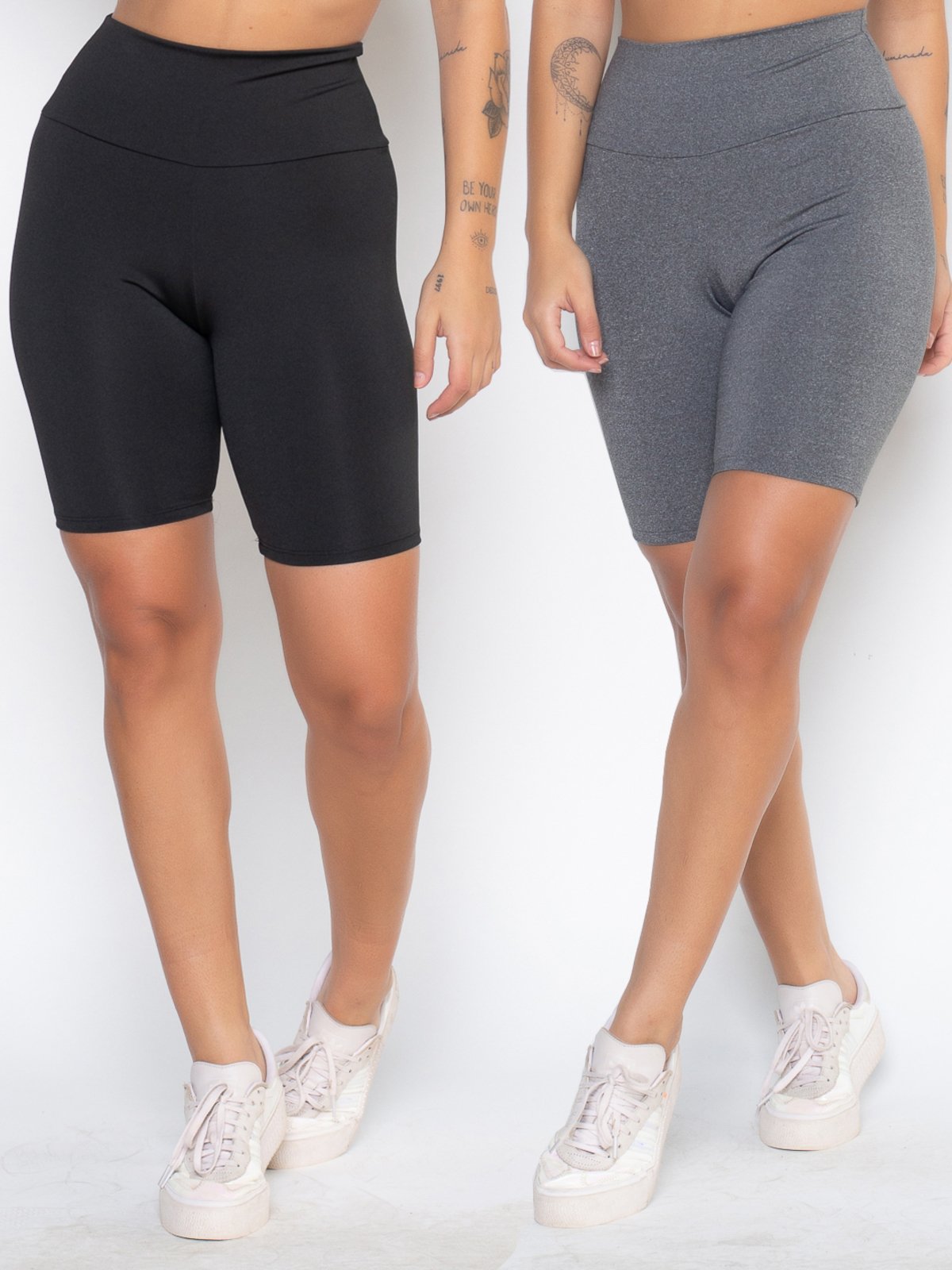 Kit 2 Bermuda Fitness Fristyle Academia Cintura Alta