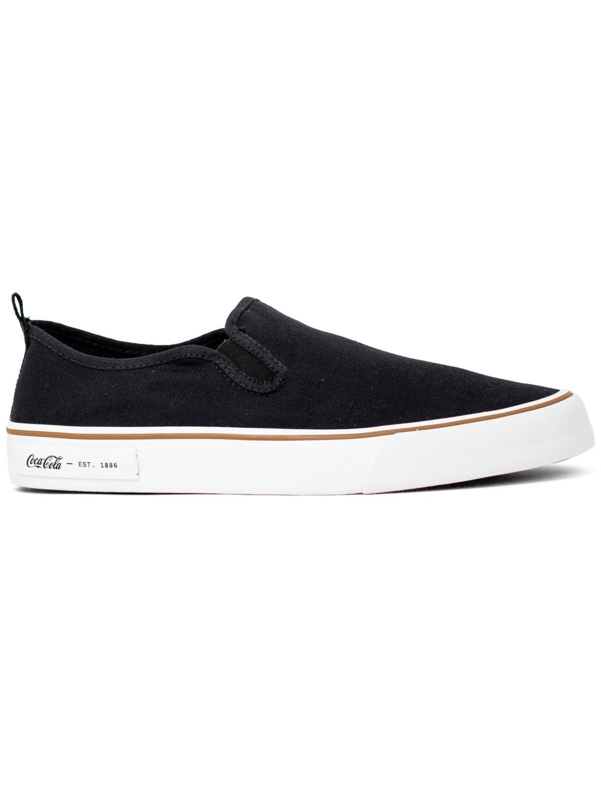 Tênis Masculino Slip On Coca Cola Iate City Casual Calce Fácil Confortável Preto