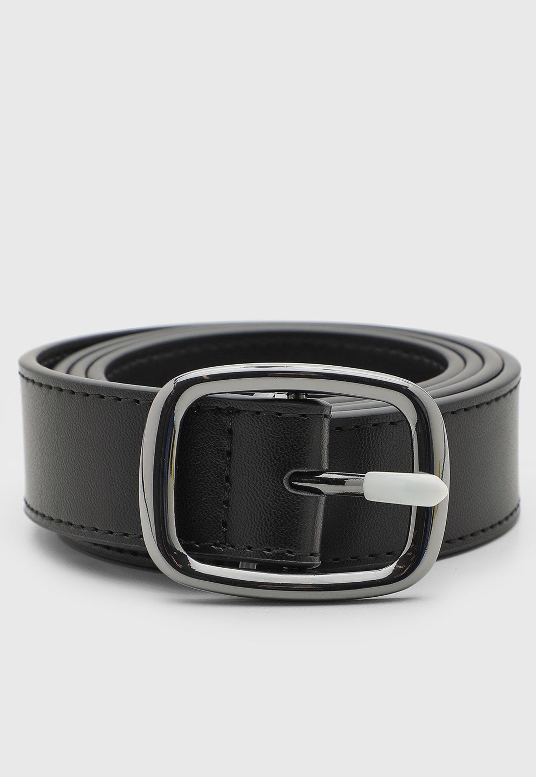 Cinto Feminino Santa Lolla Couro Fivela Metálica Preto