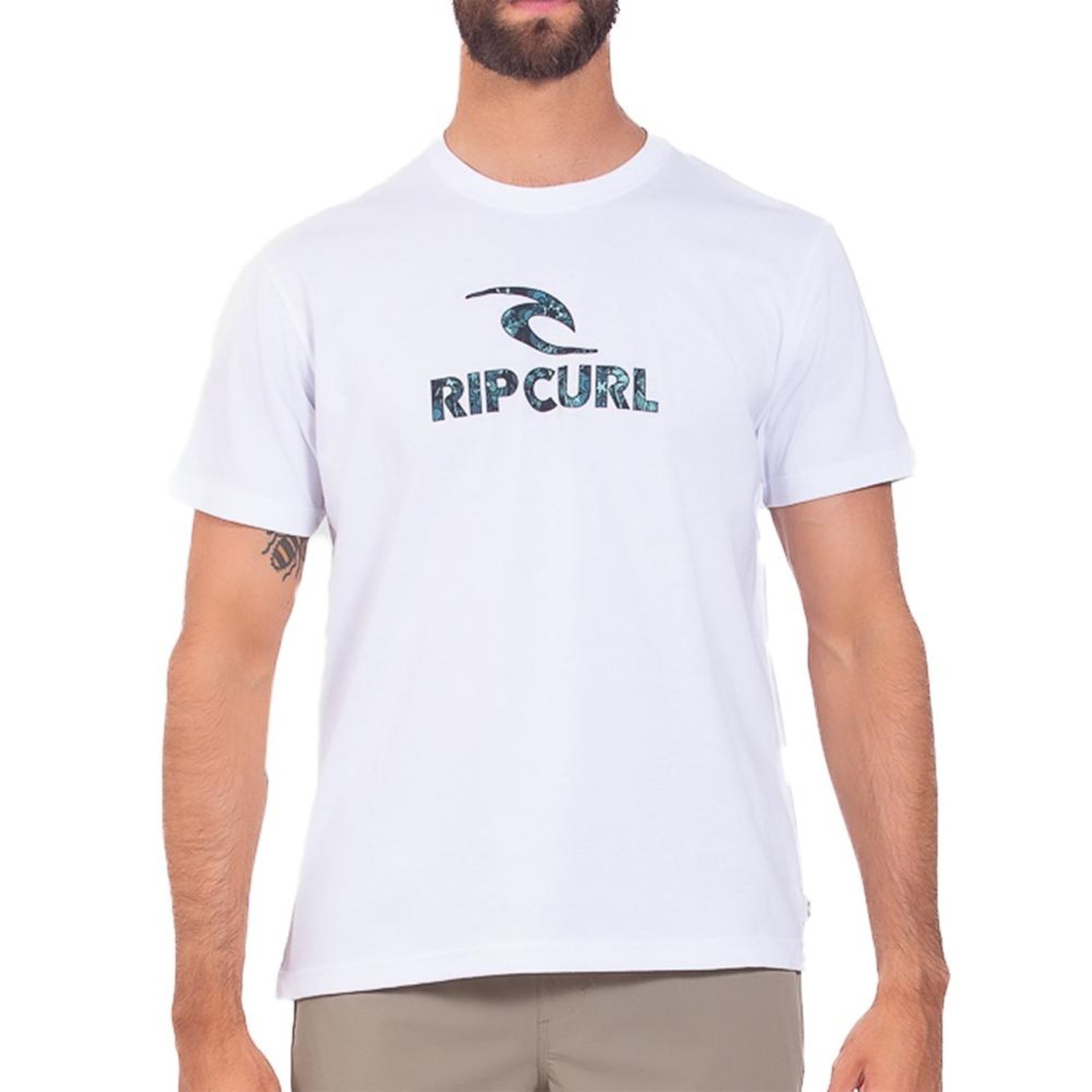Camiseta Rip Curl Mason Logo Filter SM25 Masculina Branco