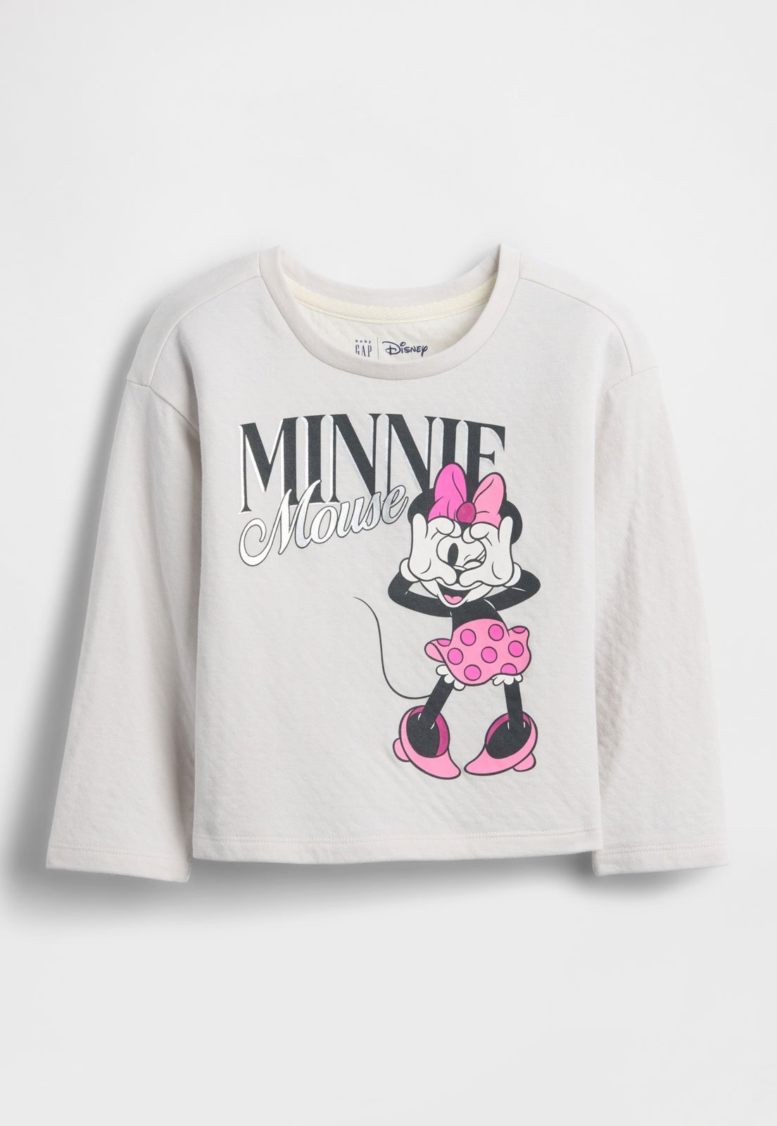 Camiseta GAP Minnie Mouse Manga Longa Branca