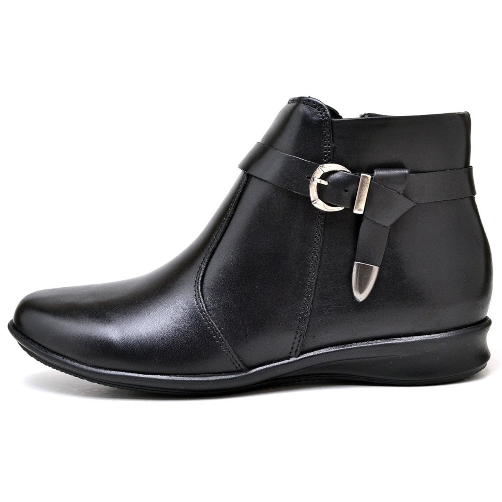 BOTA FEMININA CANO BAIXO DE COURO, MODELO LADY 0614, MARCA KAUANY CALÇADOS Preto