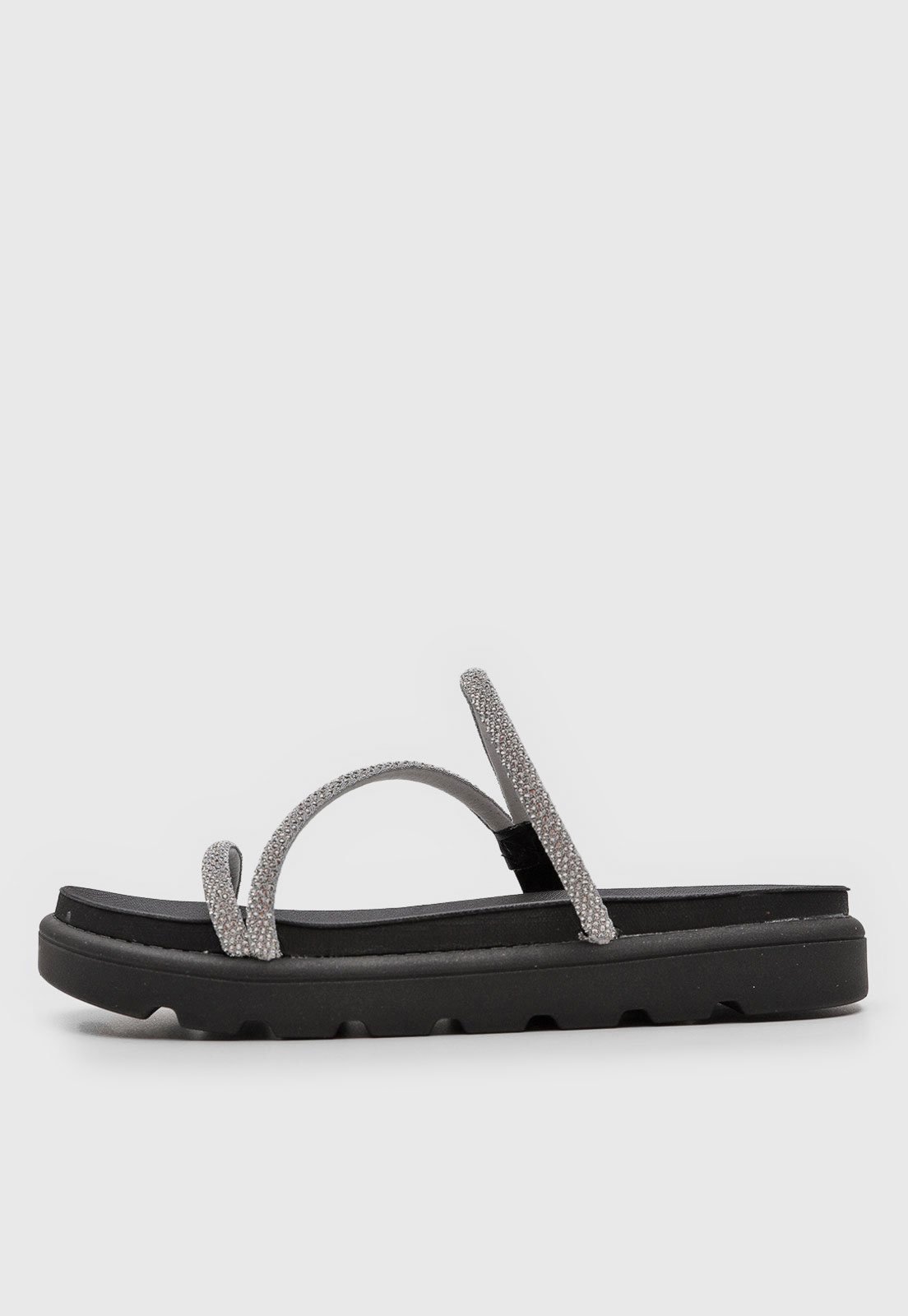 Rasteira Flatform Vizzano Tira Hotfix Preta