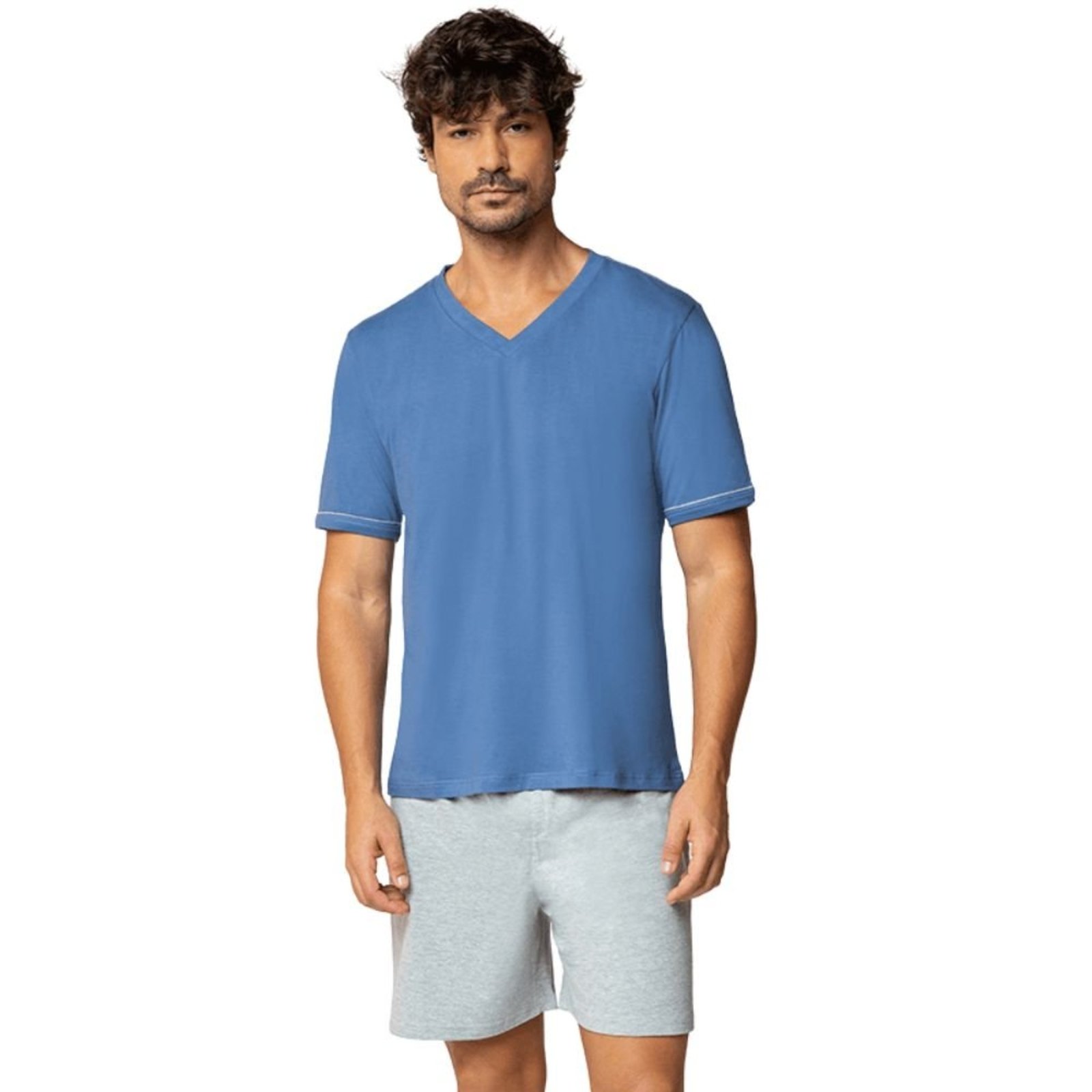 Pijama Curto Gola V Lupo Adulto Masculino 28000-001