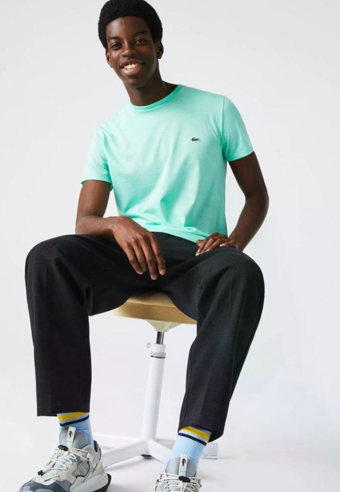 Camiseta Masculina Em Jérsei De Algodão Pima Com Gola Redonda Verde