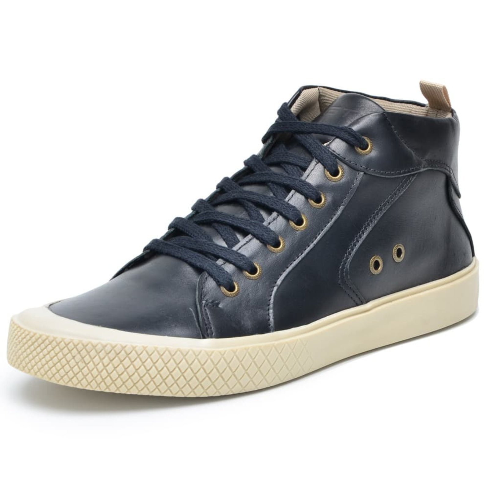 Tenis Casual Masculino Cano Alto de Couro Clube do Sapato de Franca DF Urban Preto