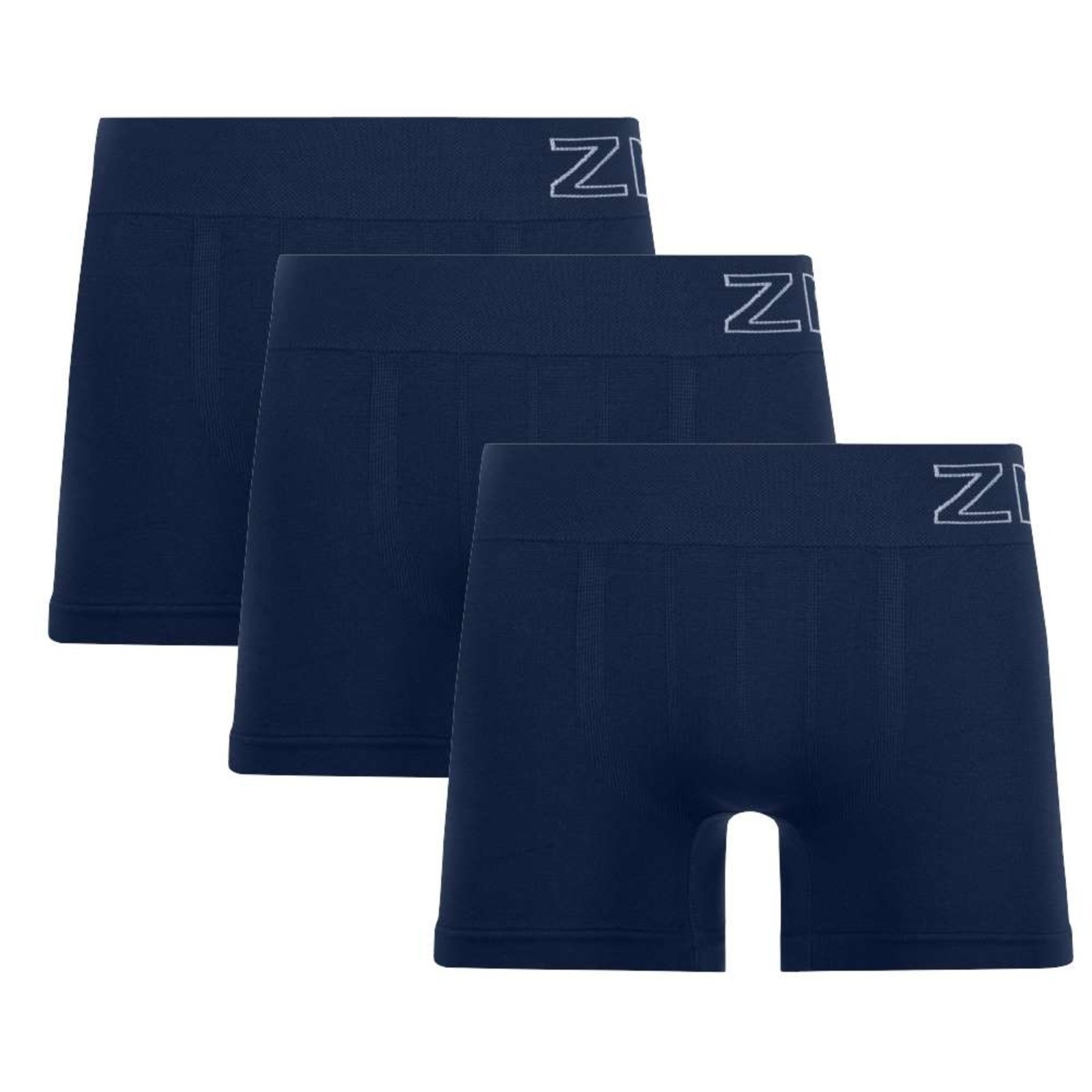 Kit 3 Cuecas Boxer Sem Costura Navy