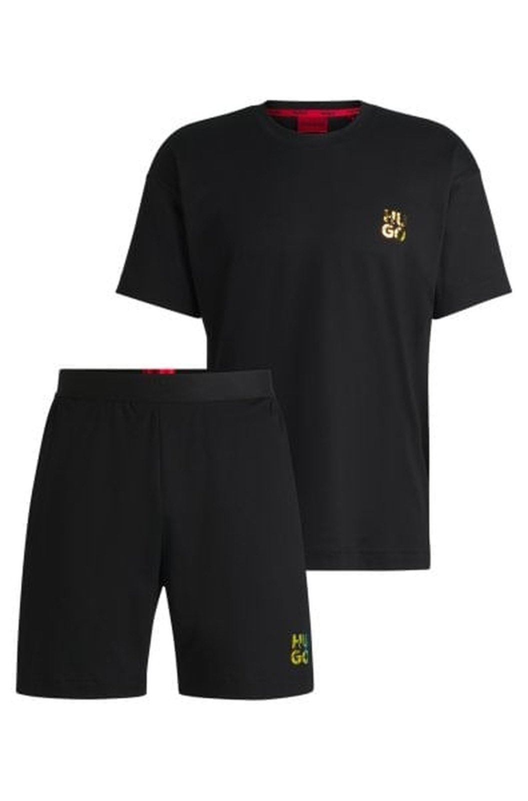 Pijama Em Algodão Interlock Com Estampa De Logo Preto - EGG