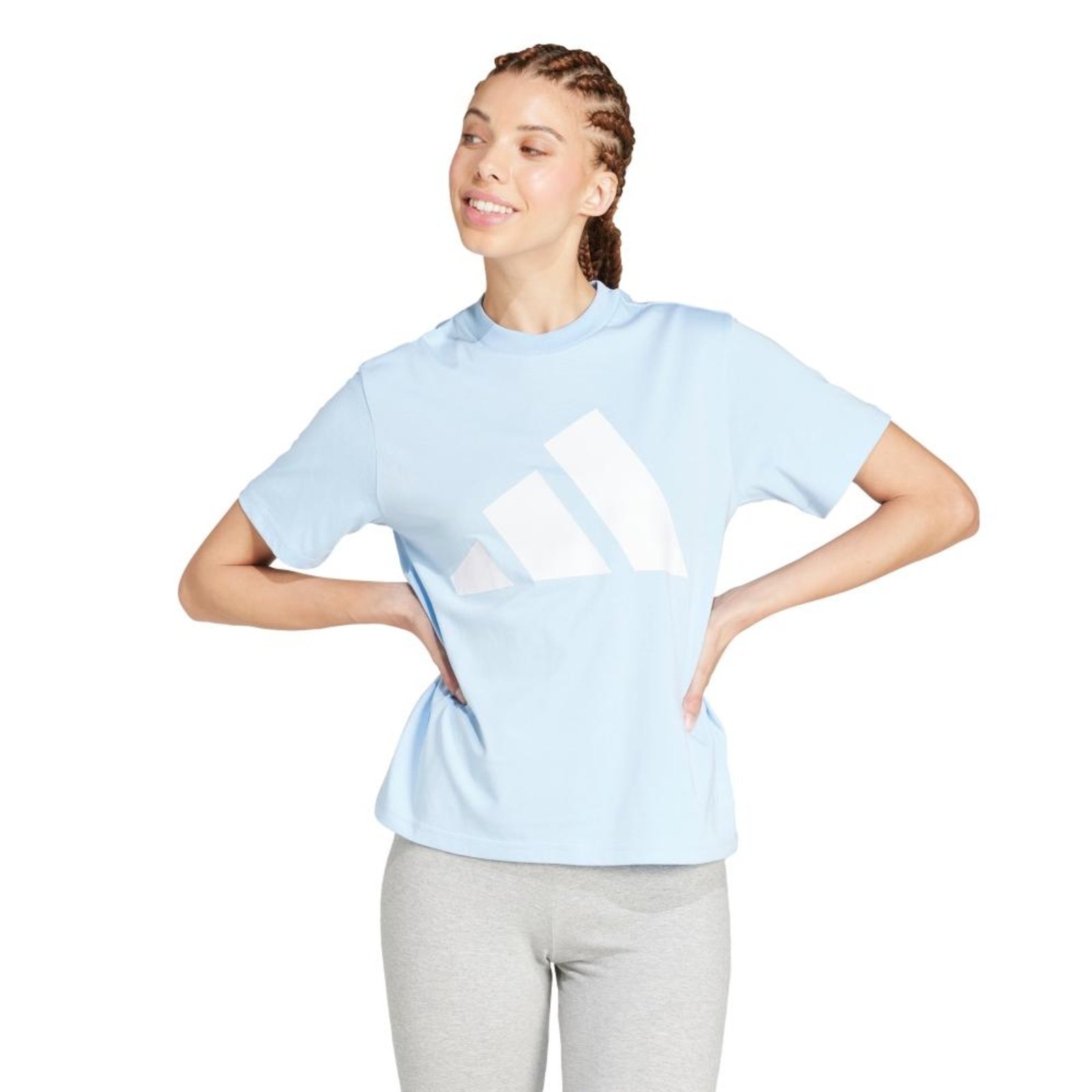 Camiseta Essentials de Algodão com Logotipo Grande adidas Sportswear Azul