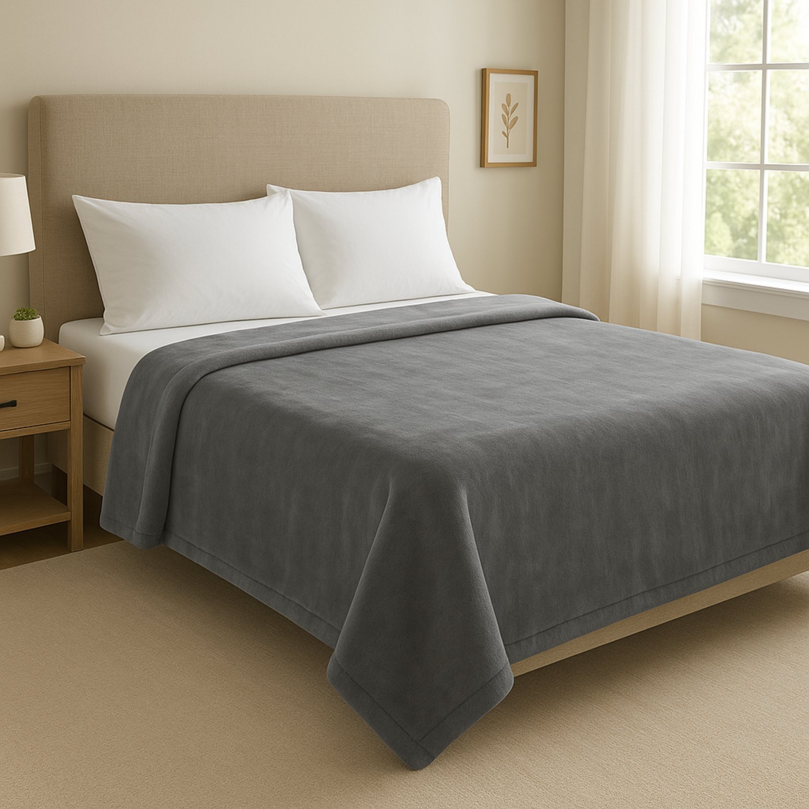 Manta Blanket High 300 Toque de Seda Queen 220x240cm Kacyumara Cinza Claro