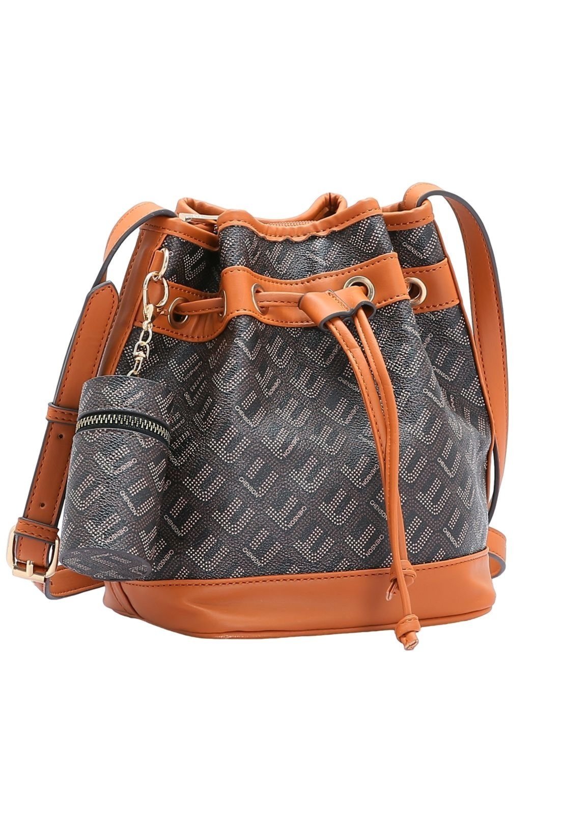 Bolsa Feminina Chenson Monograma Pontilhado Cafe 3484736