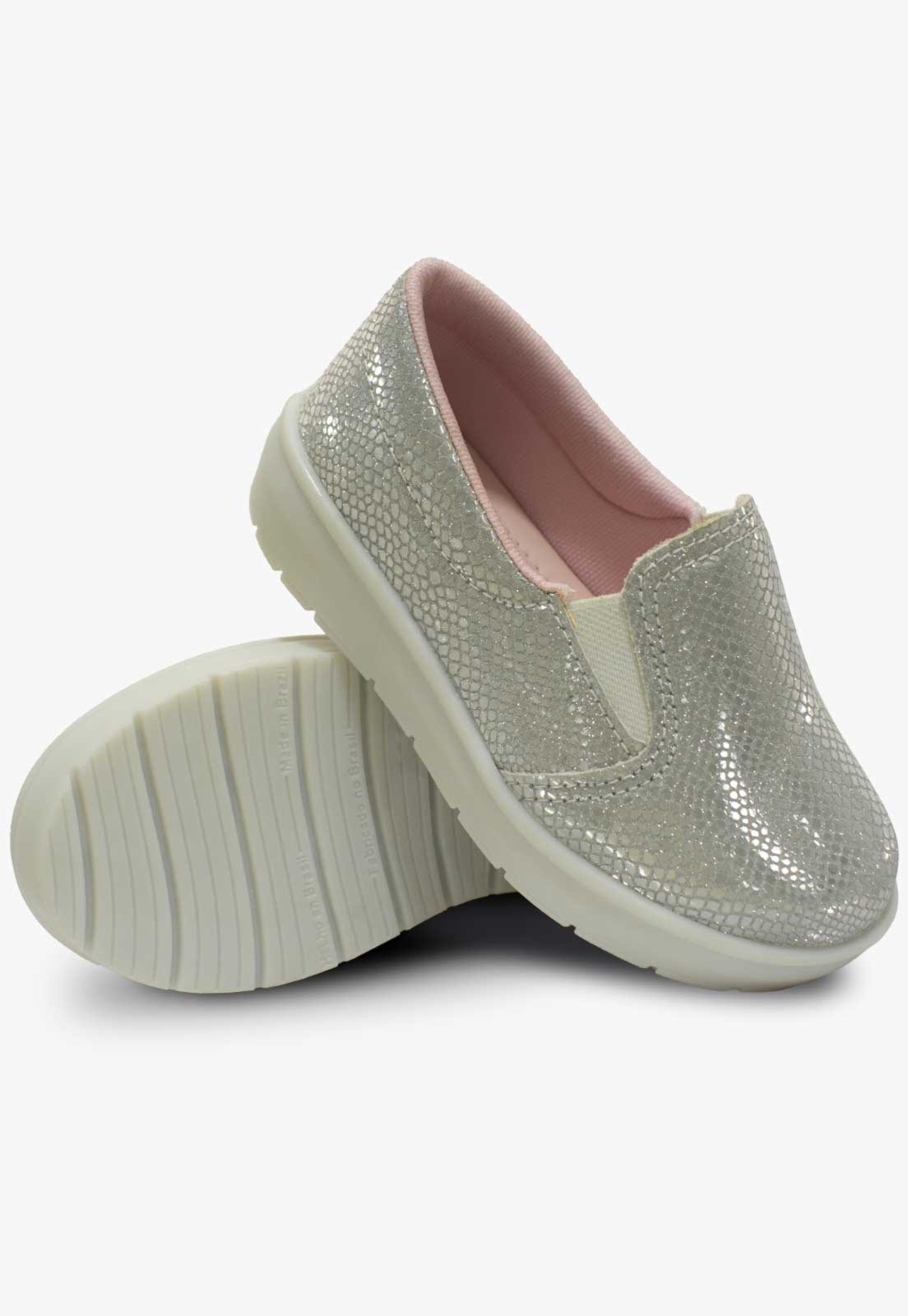 Vista 3 Infantil - Tenis Iate Feminino Pópidi Slip On Menina dourado Pópidí dourado