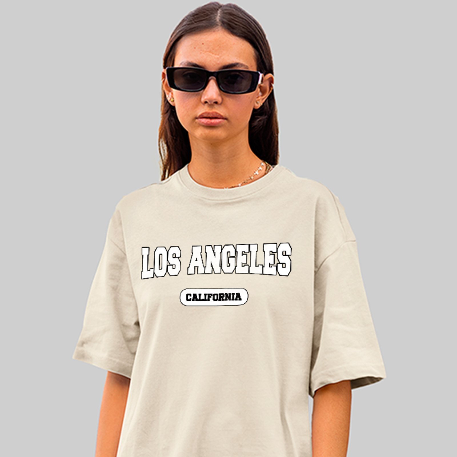 Camiseta Oversized Los Angeles California Streetwear Off White