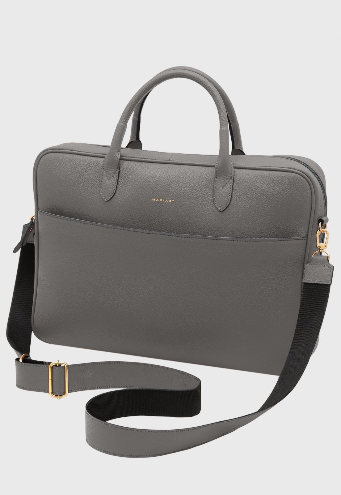 Bolsa Pasta Transversal Couro Mariart Sampa Cinza