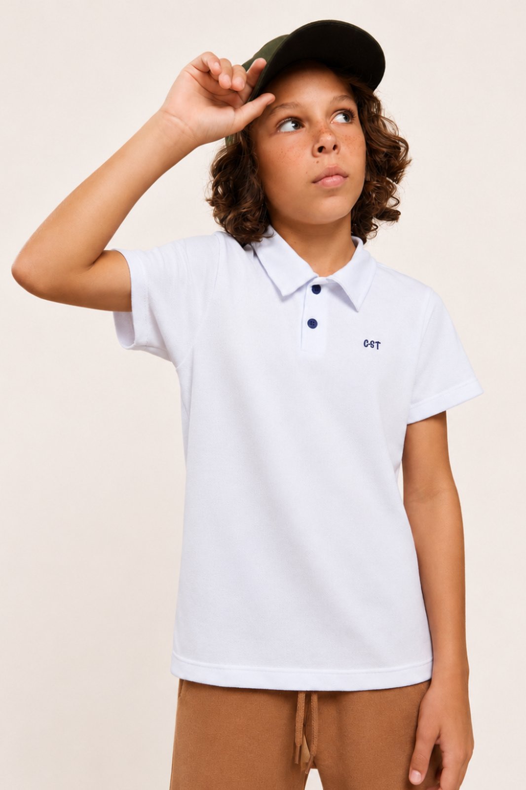 Infantil - Camiseta Menino Polo Lisa Piquet com Bordado