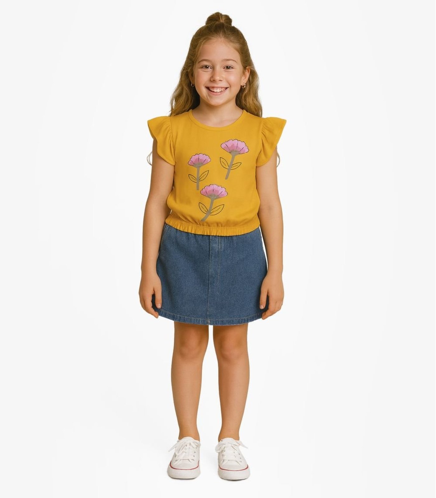 Infantil – Blusa Manga Curta Infinita Cor Laranja